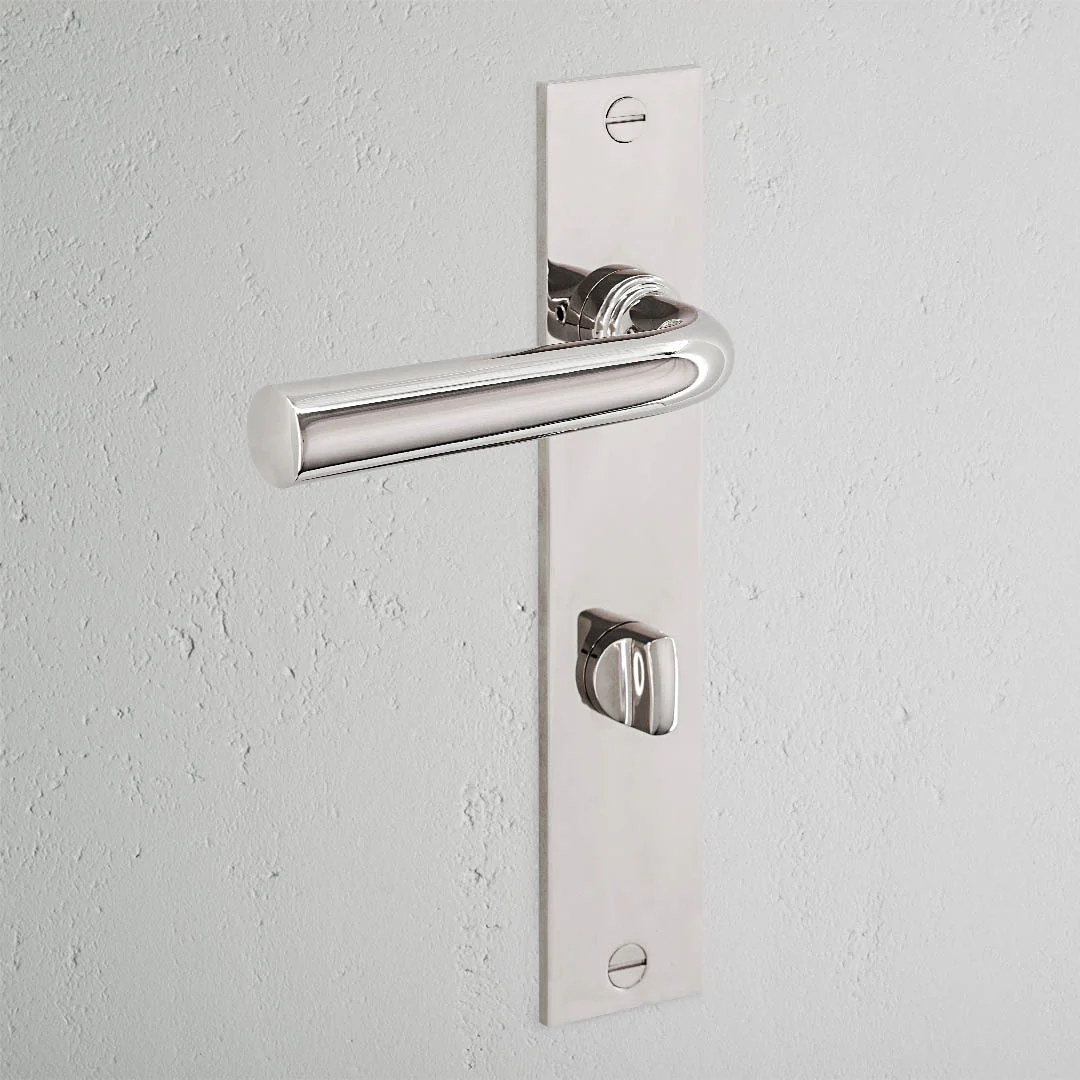 Apsley Long Plate Sprung Door Handle & Thumbturn – Polished Nickel  - Image 2