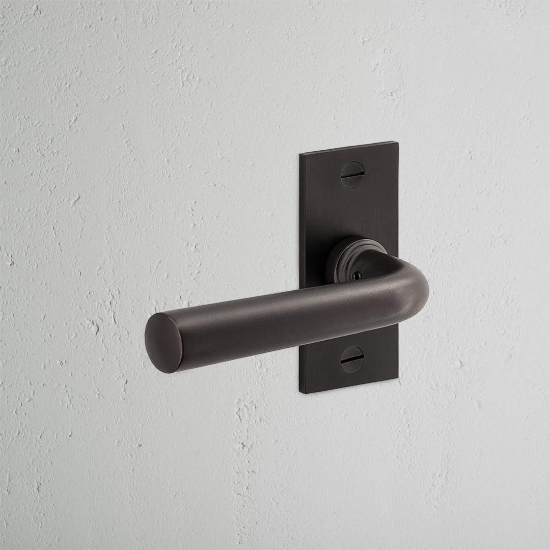 Apsley Short Plate Sprung Door Handle – Bronze  - Image 2