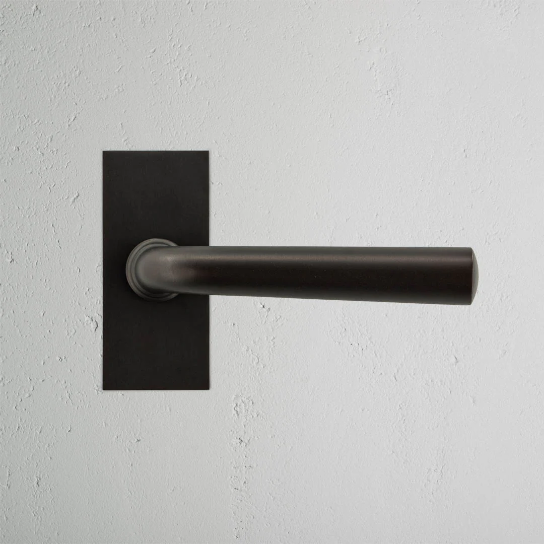 Apsley Short Plate Unsprung Door Handle - Bronze - Image 2