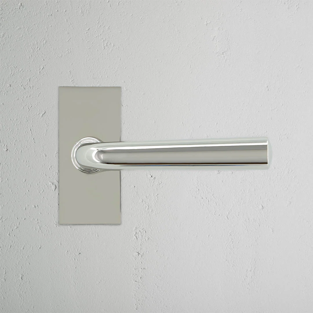 Apsley Short Plate Unsprung Door Handle - Polished Nickel - Image 2