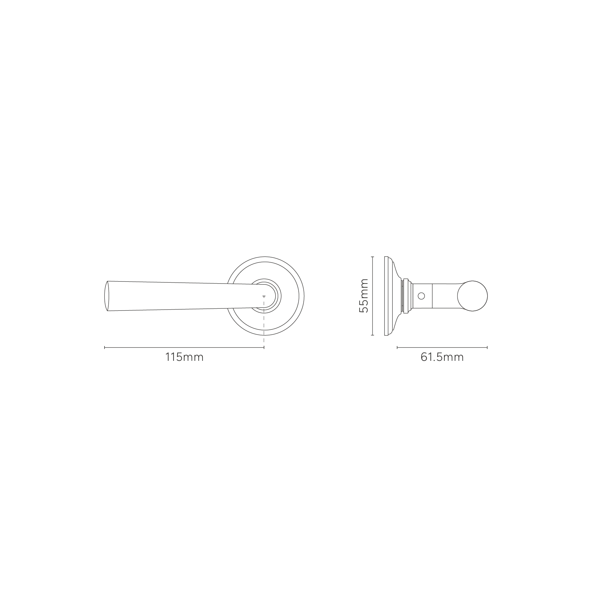 Apsley Unsprung Door Handle - Polished Nickel - Image 3