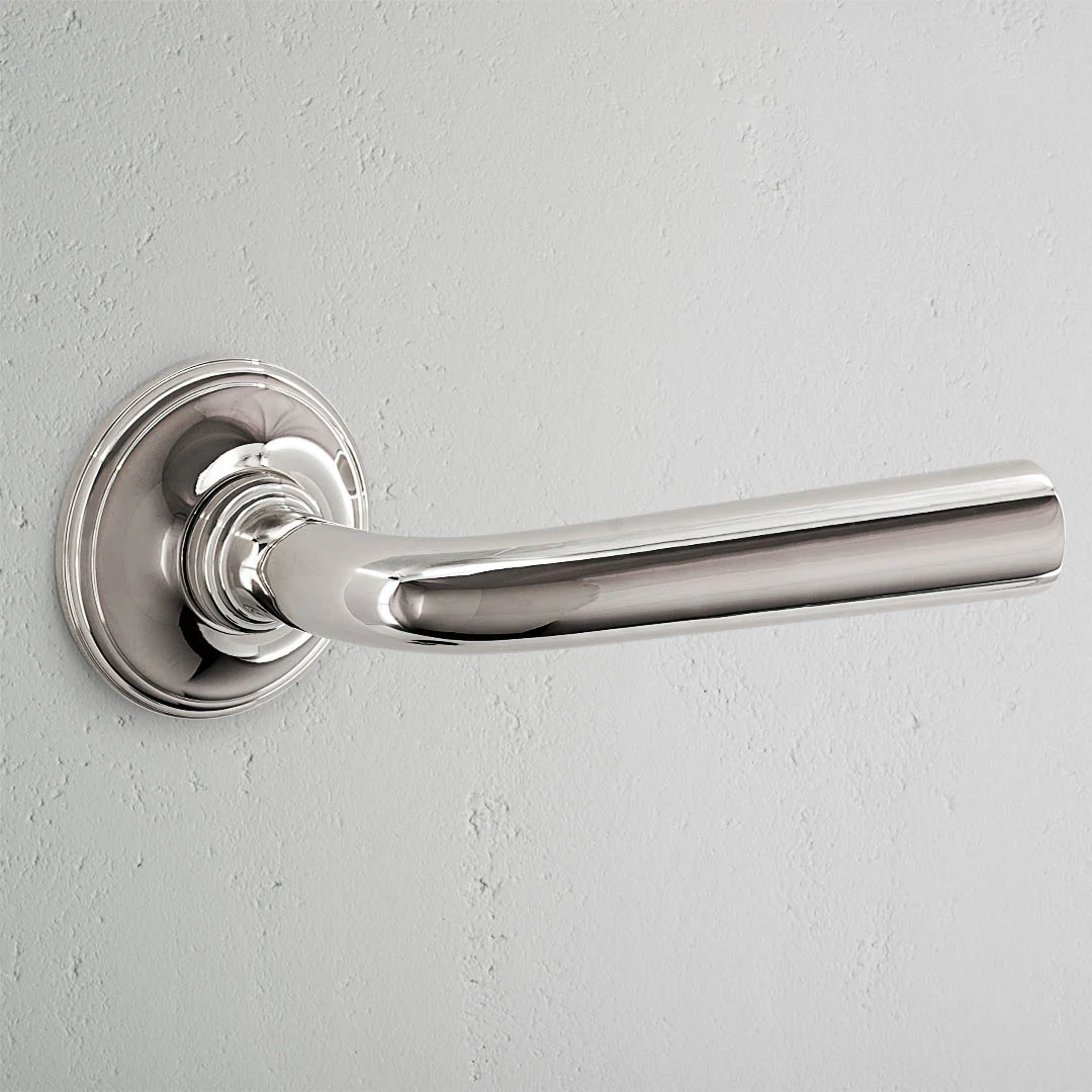 Apsley Unsprung Door Handle (Scandinavian) - Polished Nickel