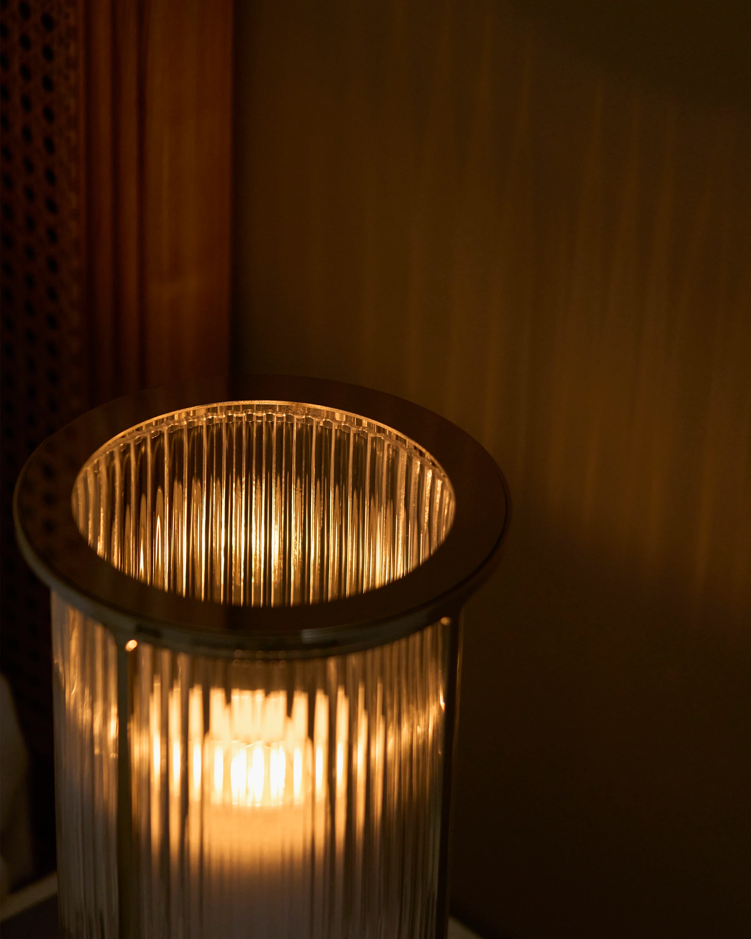 Battersea Candle Lantern Fluted Glass - Polished Nickel - Image 6