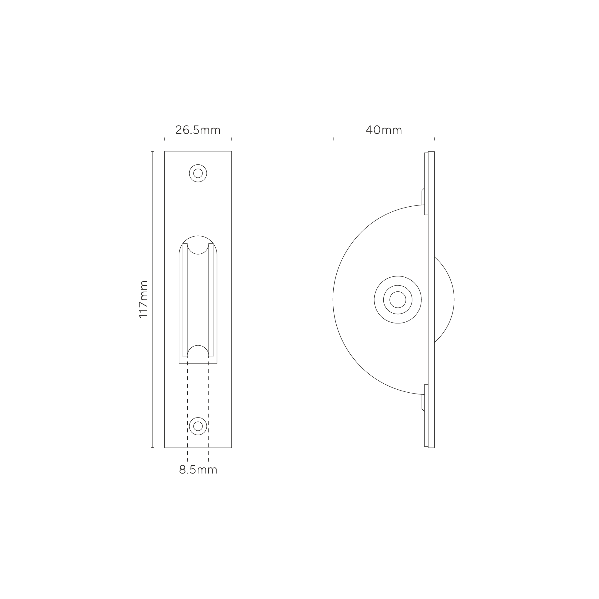 Belmont Single Sash Window Pulley – Antique Brass - Image 3