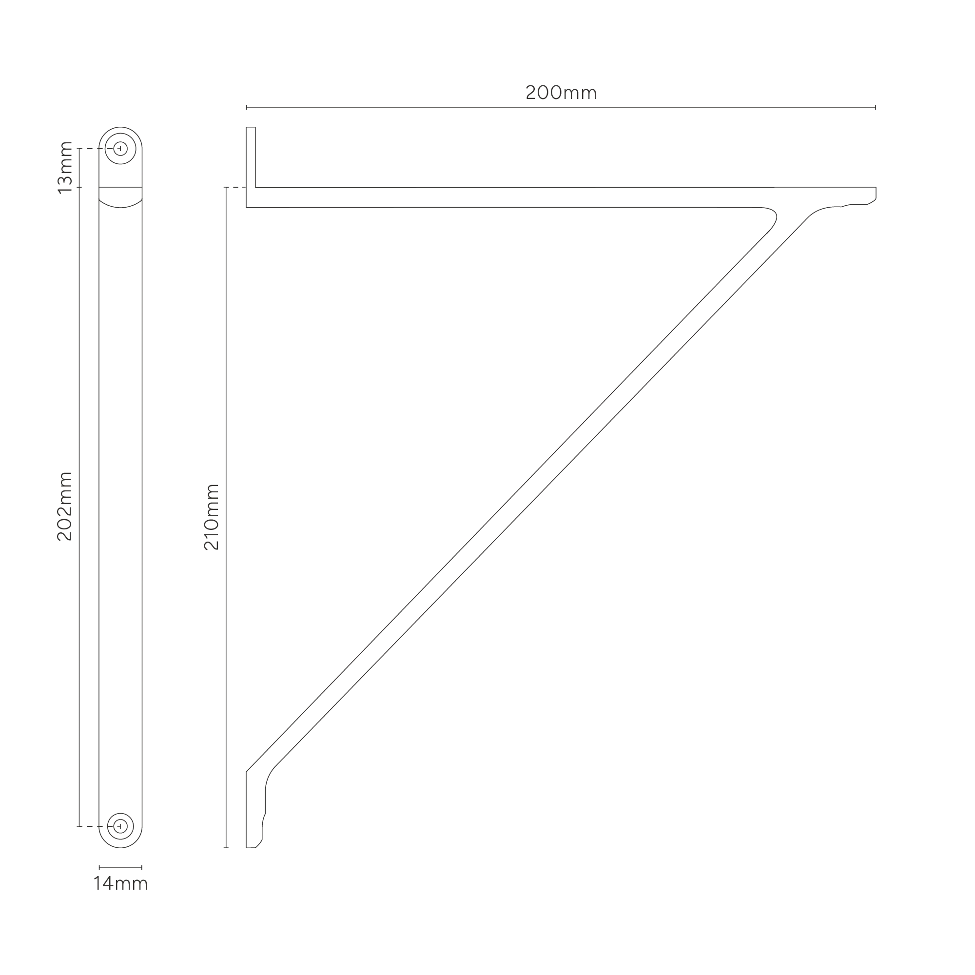 Brixton Shelf Bracket 200mm – Polished Nickel - Image 5