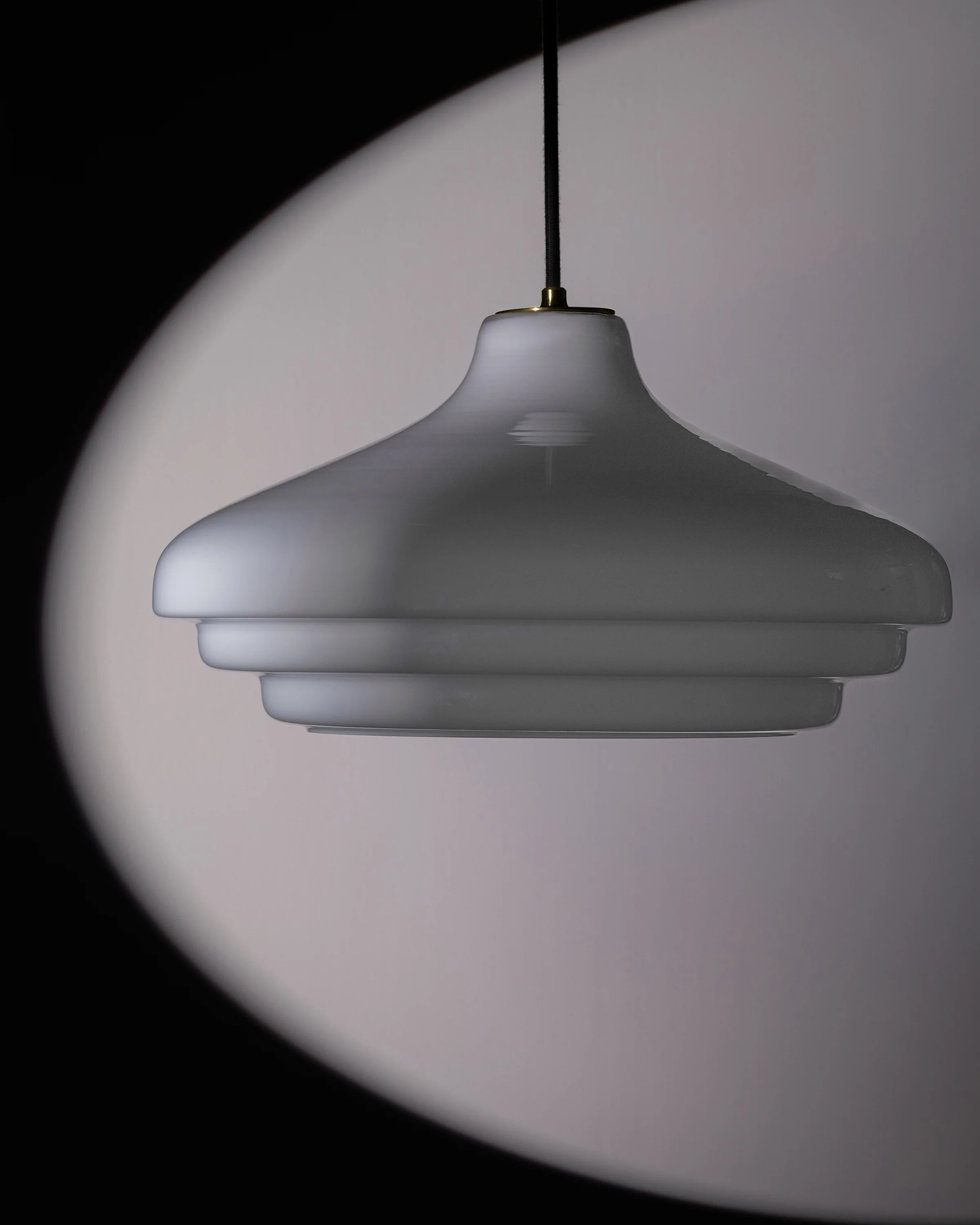 Brookfield Large Pendant Light Opal Glass - Antique Brass - Image 3
