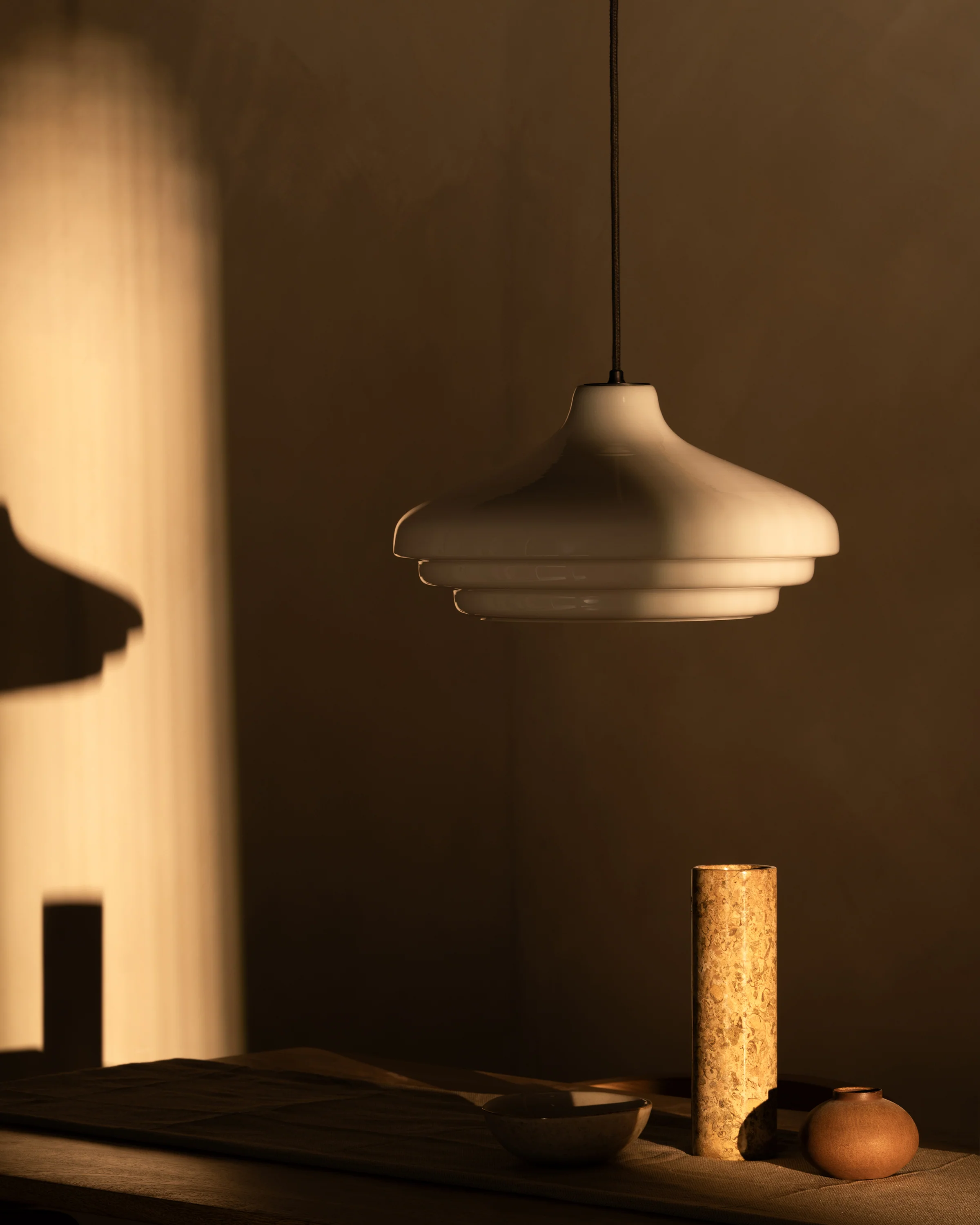 Brookfield Large Pendant Light Opal Glass - Bronze  - Image 6