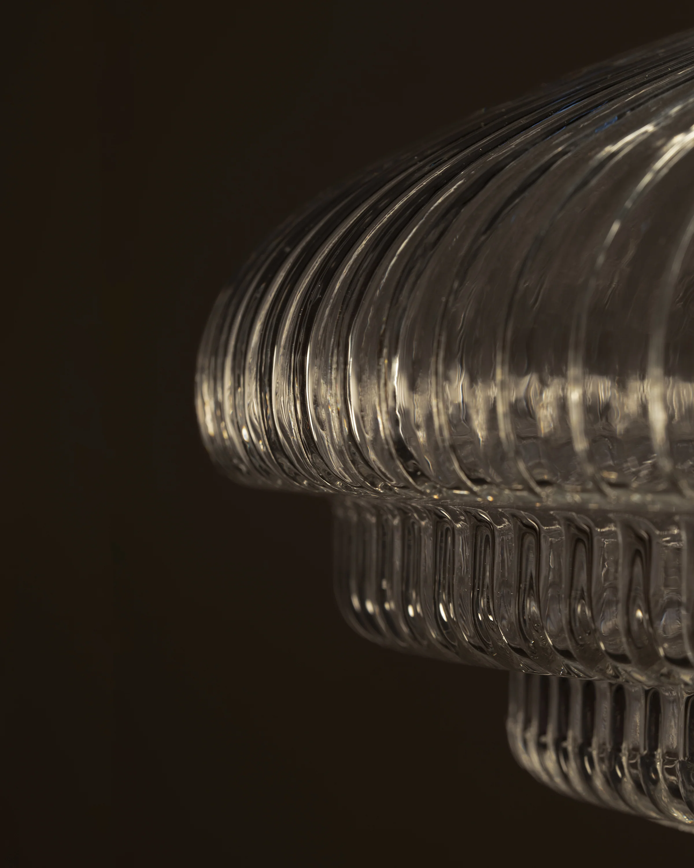 Brookfield Medium Pendant Light Fluted Glass - Antique Brass - Image 4