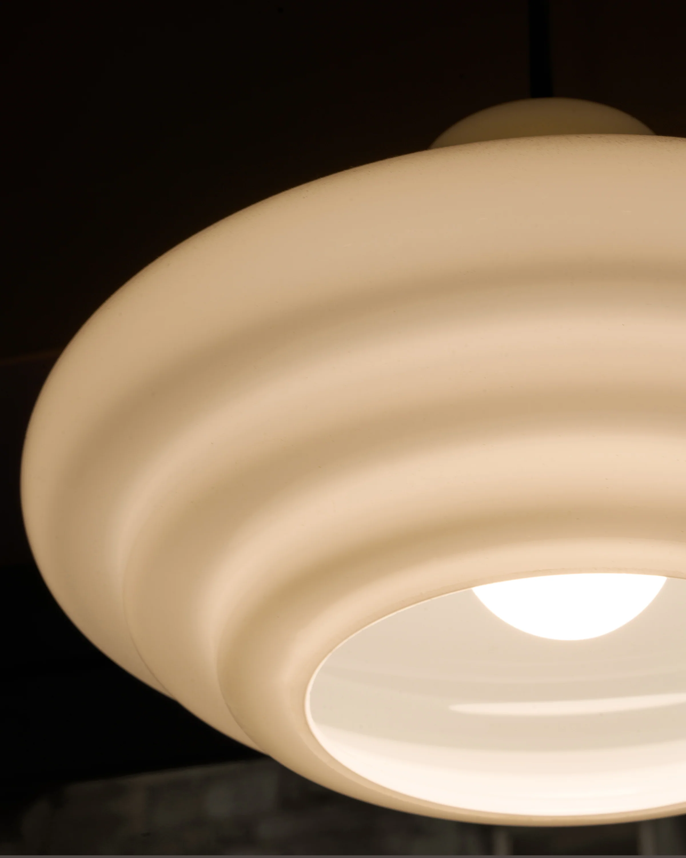 Brookfield Medium Pendant Light Opal Glass - Antique Brass  - Image 4