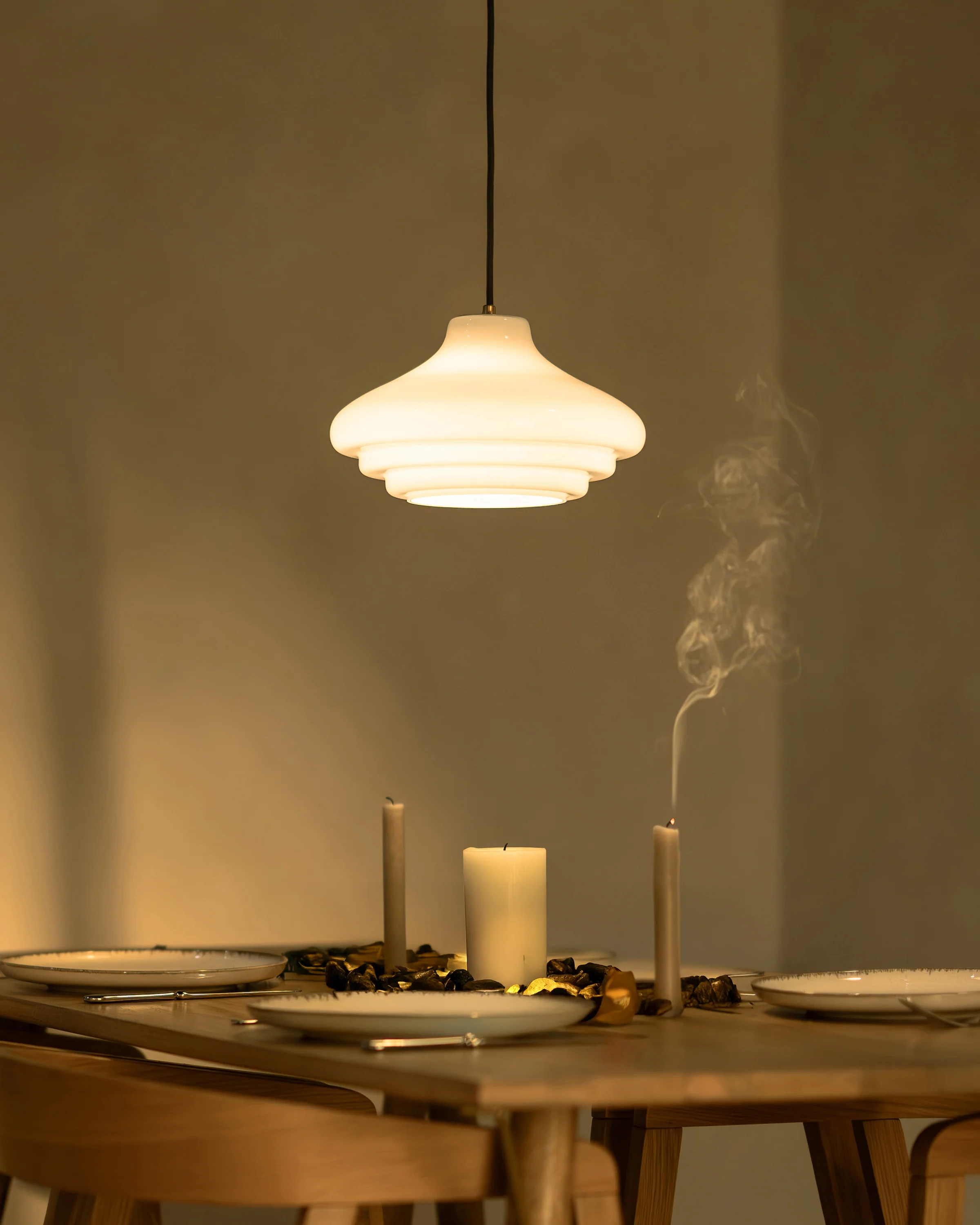 Brookfield Medium Pendant Light Opal Glass - Antique Brass  - Image 5