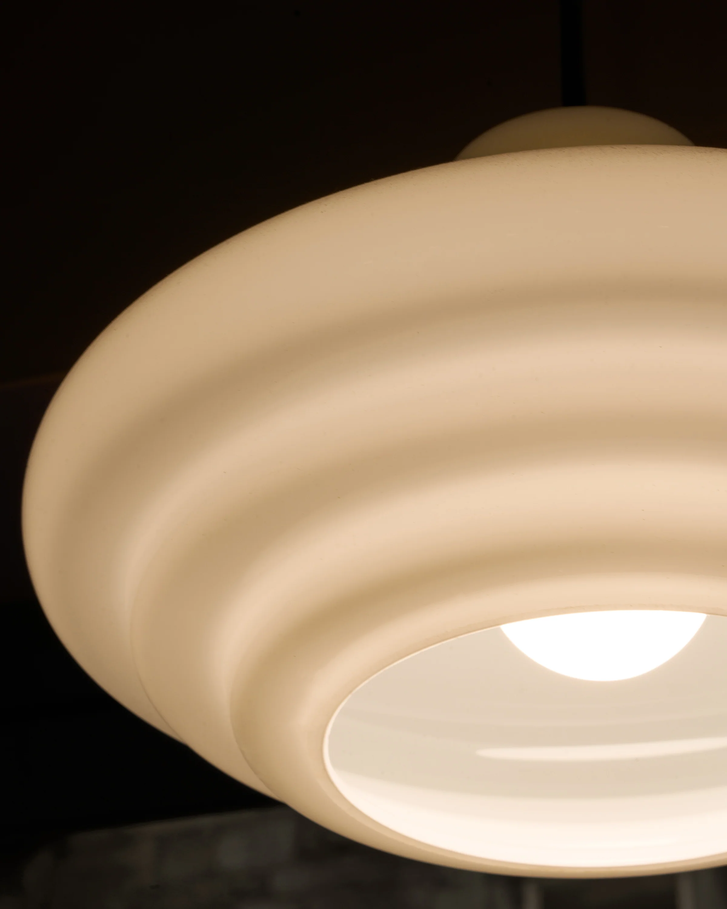Brookfield Medium Pendant Light Opal Glass - Bronze - Image 4
