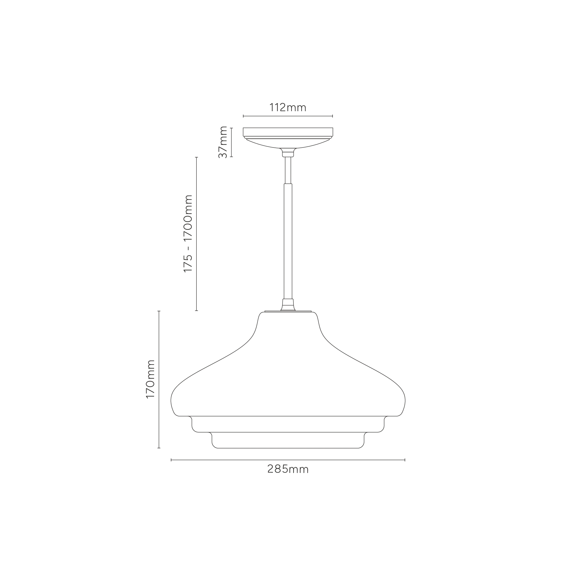 Brookfield Medium Pendant Light Opal Glass - Polished Nickel - Image 4