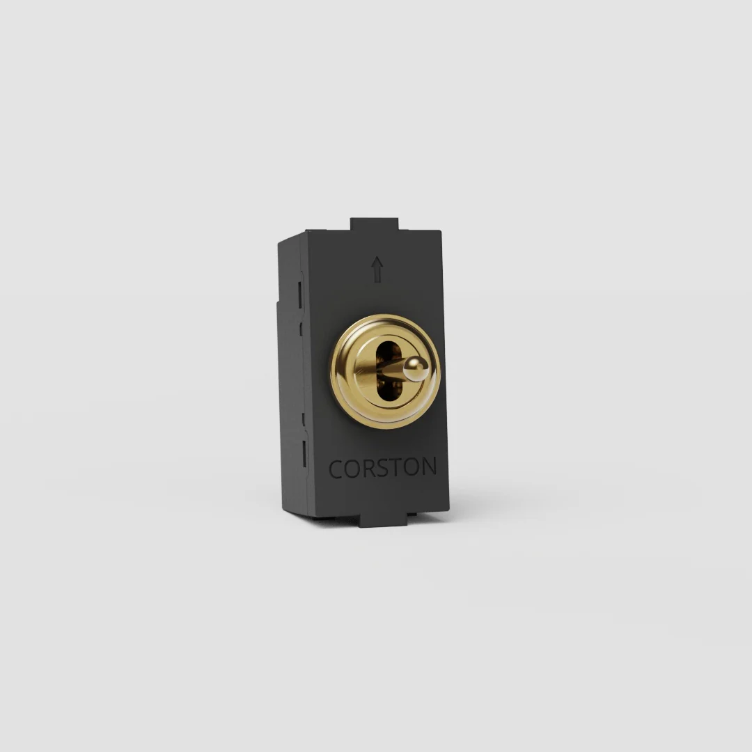 Centre Retractive Toggle Switch - Antique Brass