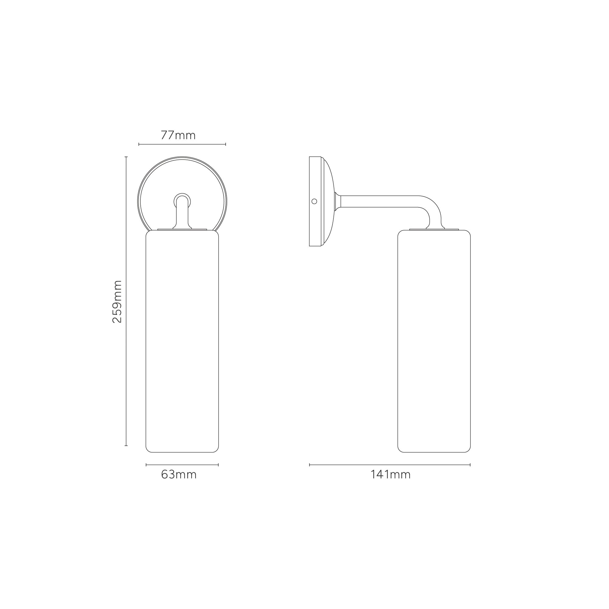 Claremont Small Wall Light Fine Porcelain - Polished Nickel - Image 3