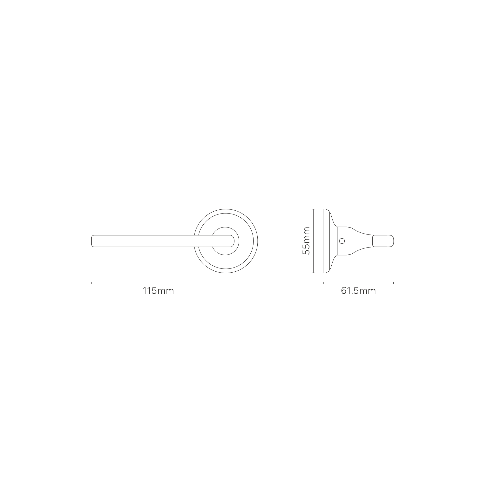 Clayton Fixed Door Handle – Bronze   - Image 2