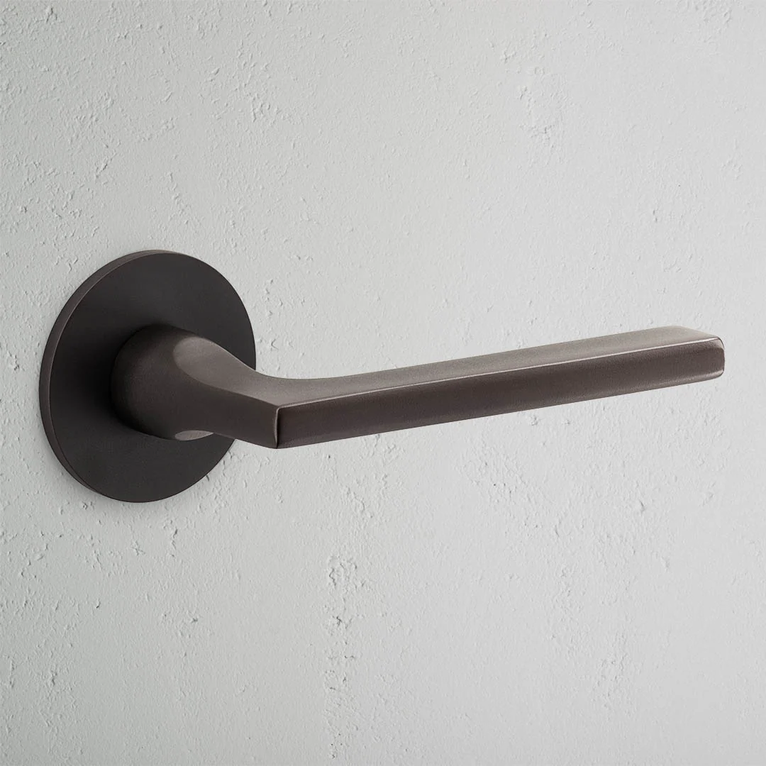 Clayton Flush Fixed Door Handle (Scandinavian) - Bronze