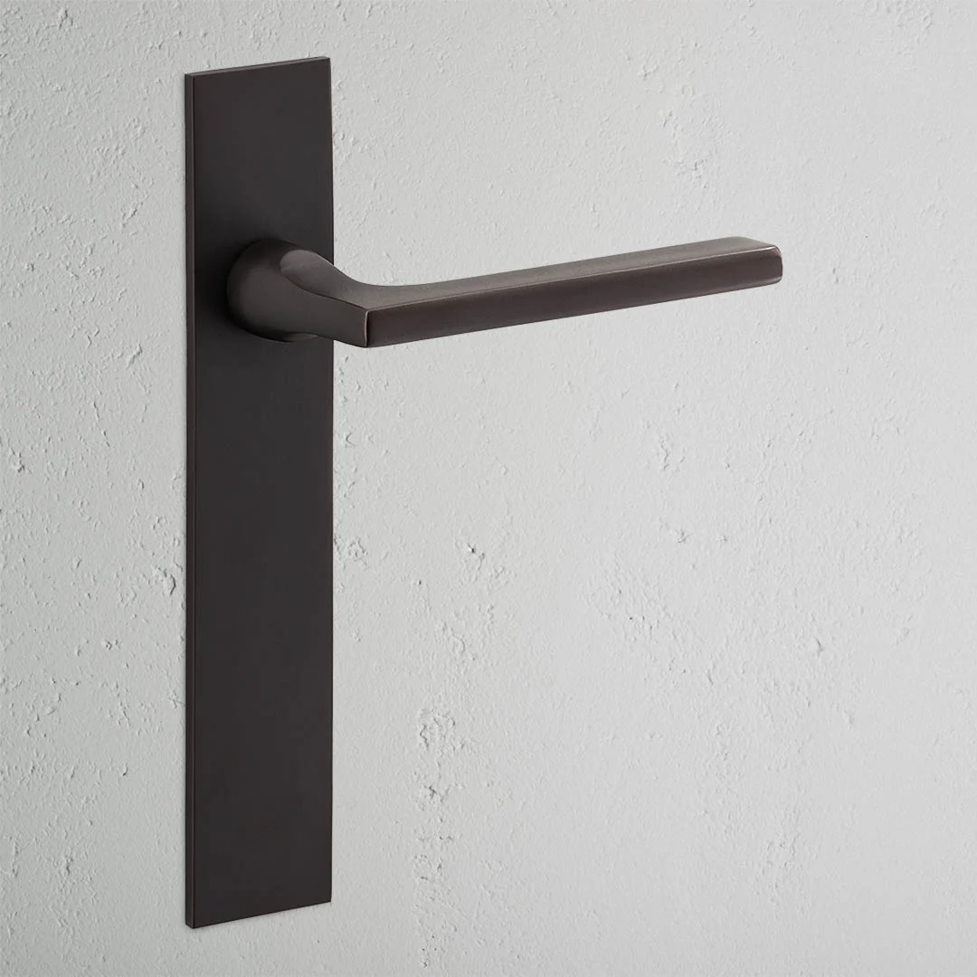 Clayton Long Plate Fixed Door Handle – Bronze  