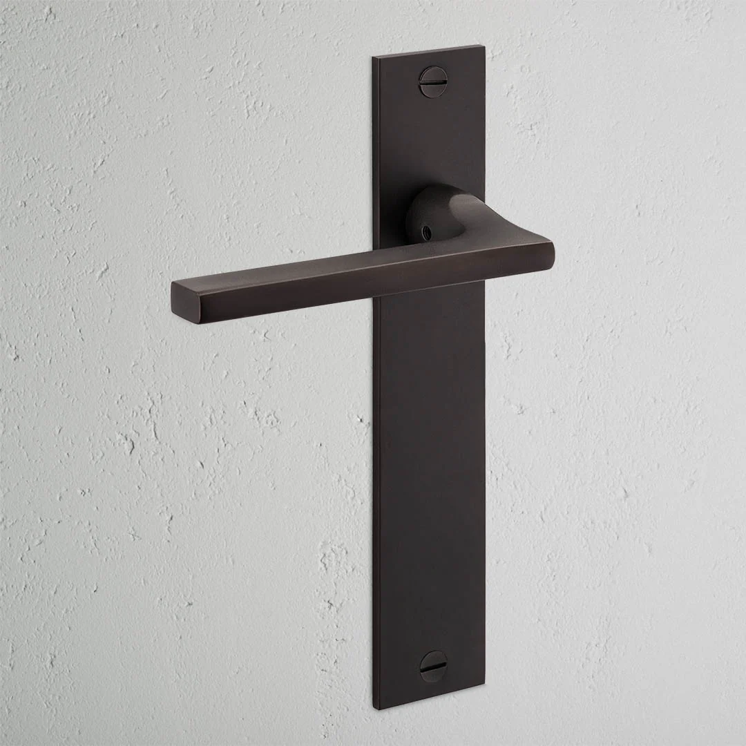 Clayton Long Plate Fixed Door Handle – Bronze   - Image 2