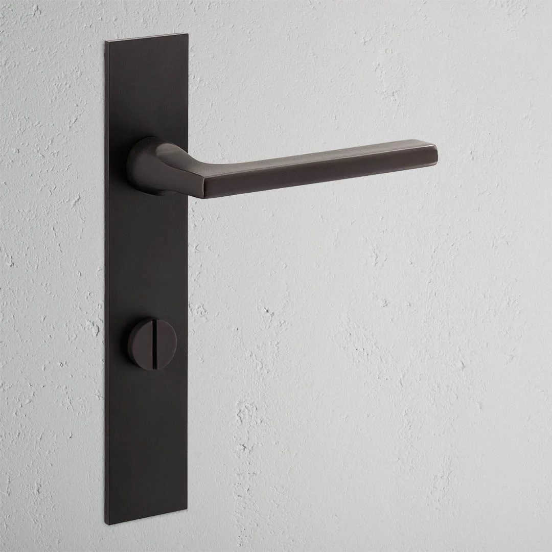 Clayton Long Plate Sprung Door Handle & Thumbturn – Bronze  