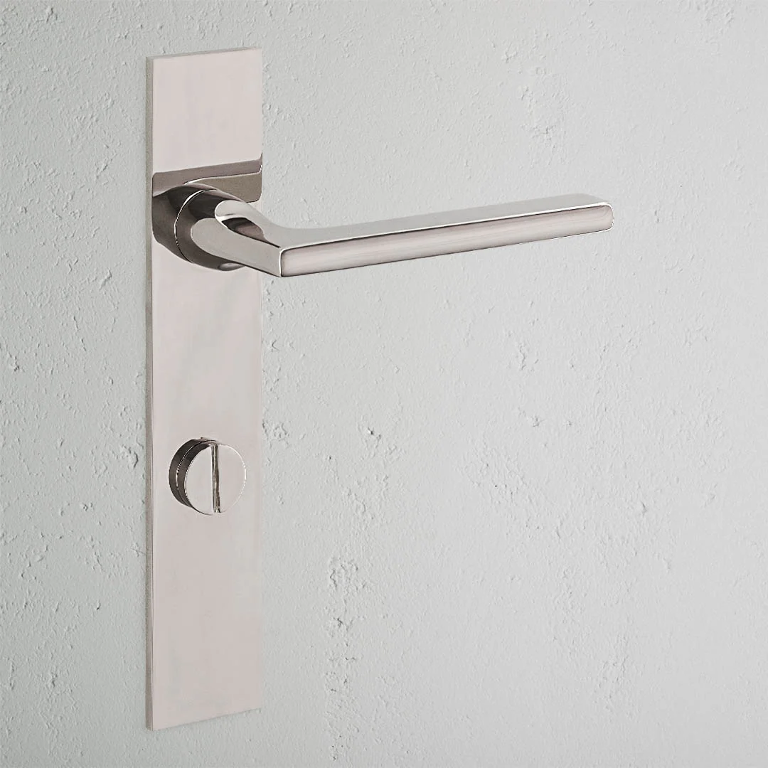 Clayton Long Plate Sprung Door Handle & Thumbturn - Polished Nickel - Image 2