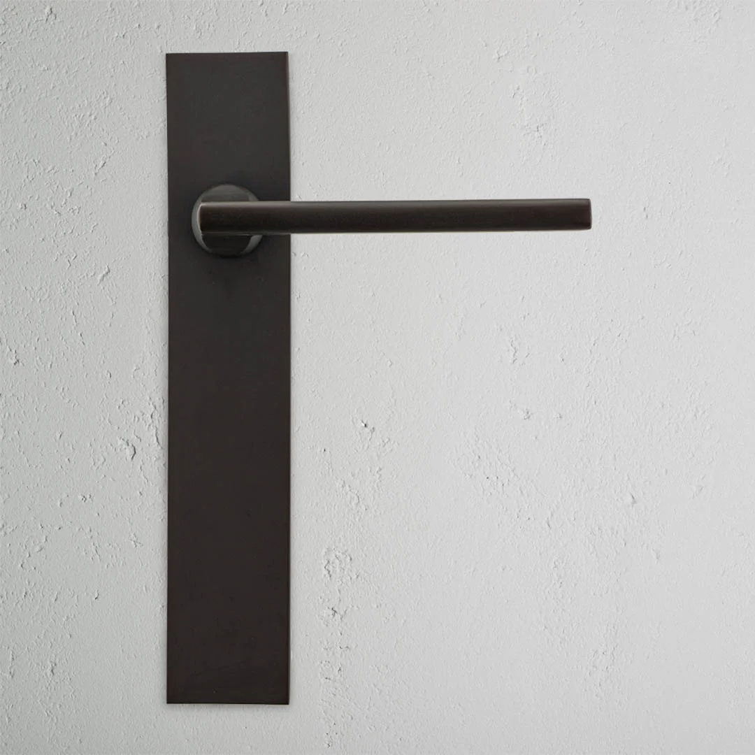 Clayton Long Plate Unsprung Door Handle - Bronze - Image 2