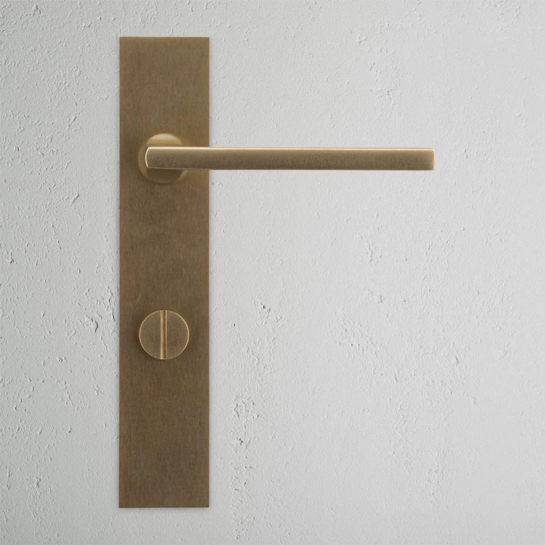 Clayton Long Plate Unsprung Door Handle & Thumbturn – Antique Brass - Image 2