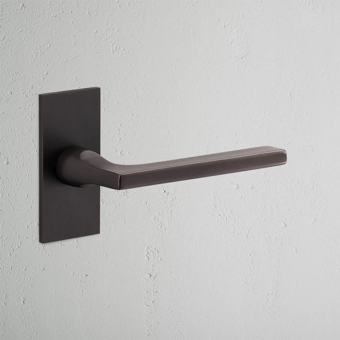 Clayton Short Plate Unsprung Door Handle - Bronze
