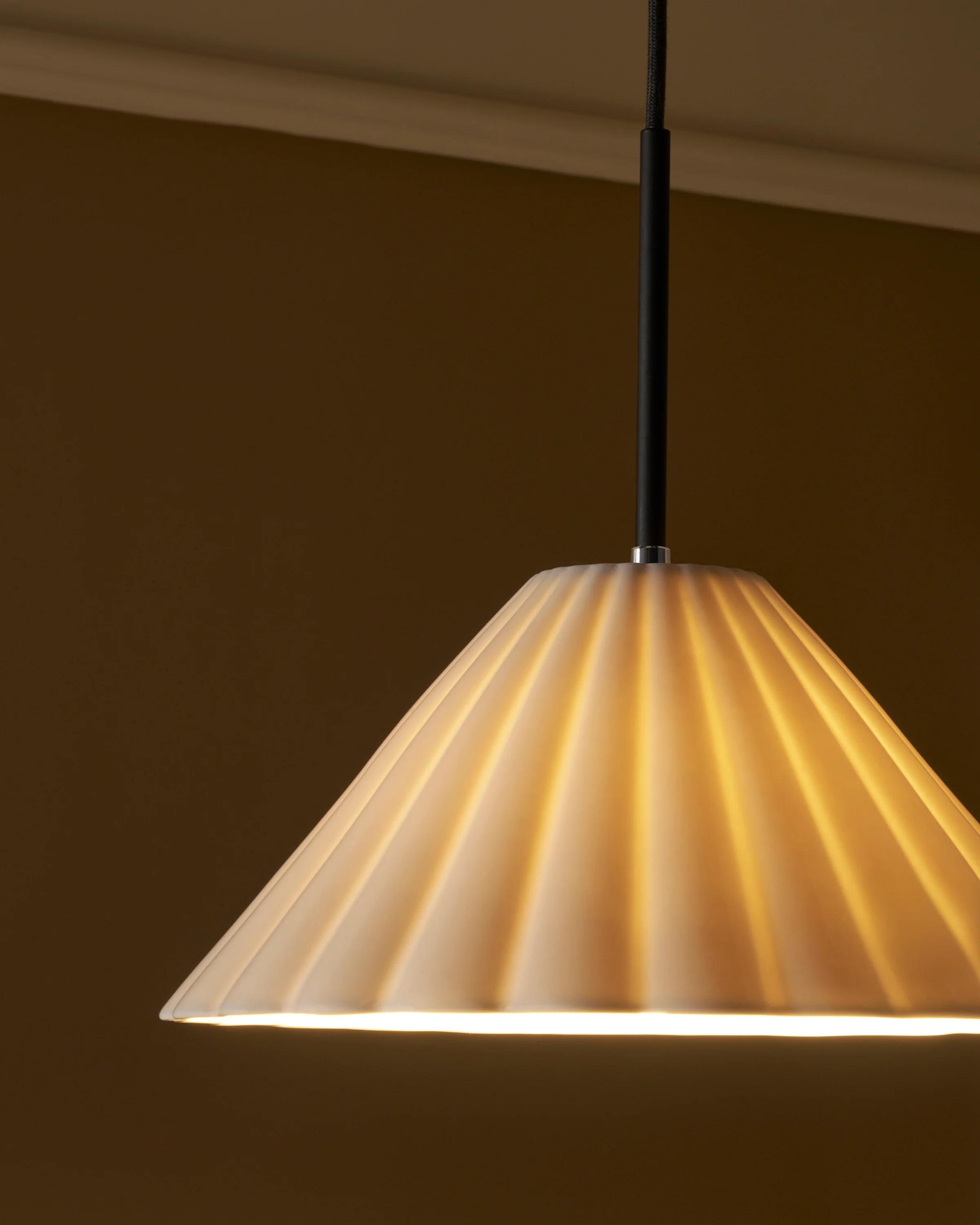 Cotswold Medium Pendant Light Fine Porcelain - Polished Nickel - Image 6