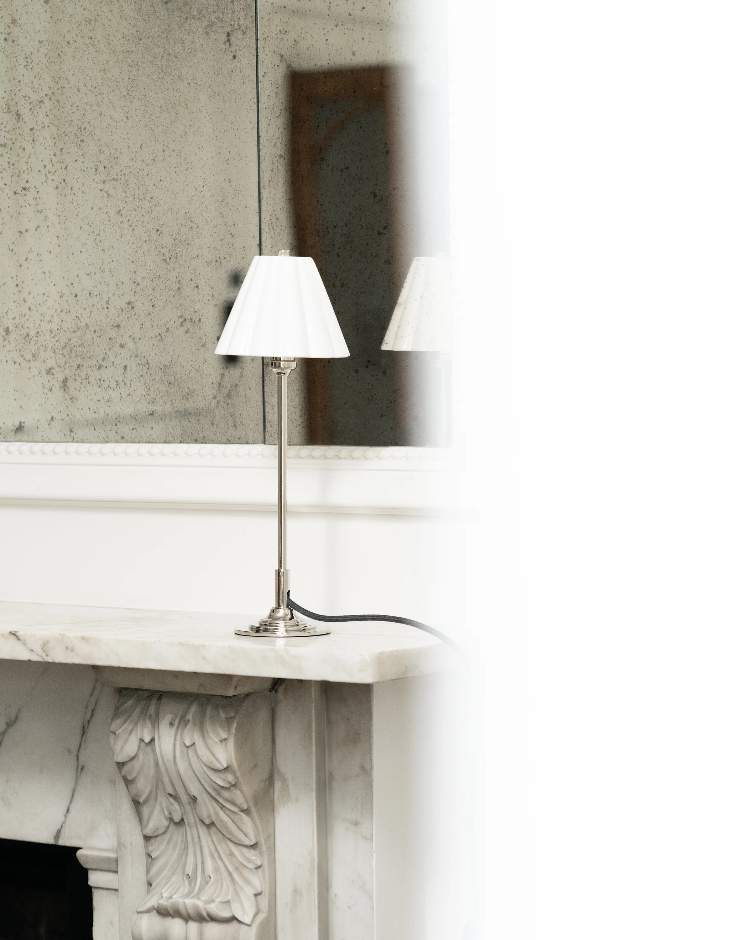 Cotswold Small Table Lamp Fine Porcelain - Polished Nickel - Image 3