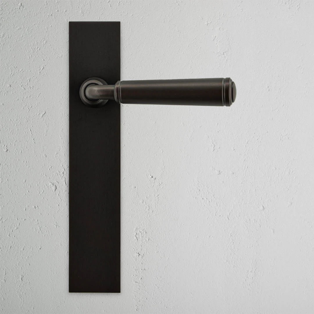 Digby Long Plate Unsprung Door Handle - Bronze - Image 2