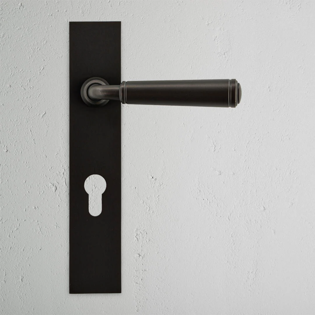 Digby Long Plate Unsprung Door Handle & Euro Lock – Bronze - Image 2