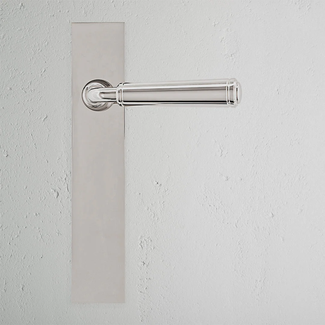Digby Long Plate Unsprung Door Handle - Polished Nickel - Image 2