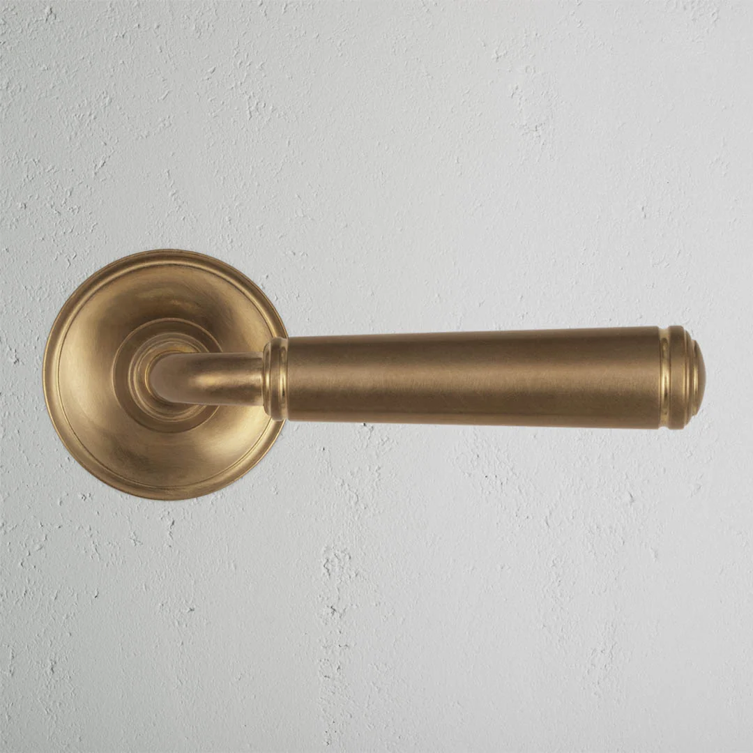 Digby Sprung Door Handle - Antique Brass - Image 2