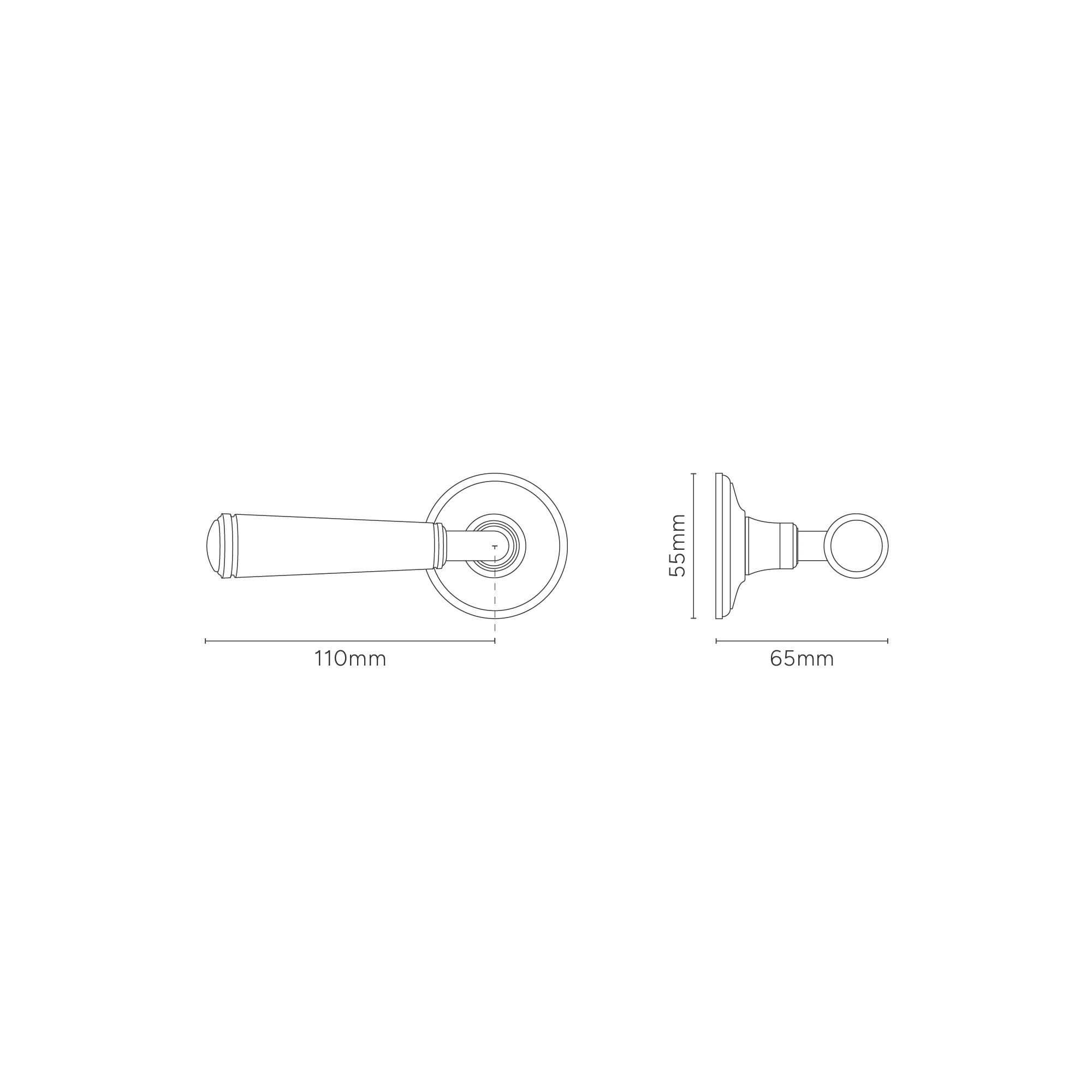 Digby Unsprung Door Handle - Polished Nickel - Image 3