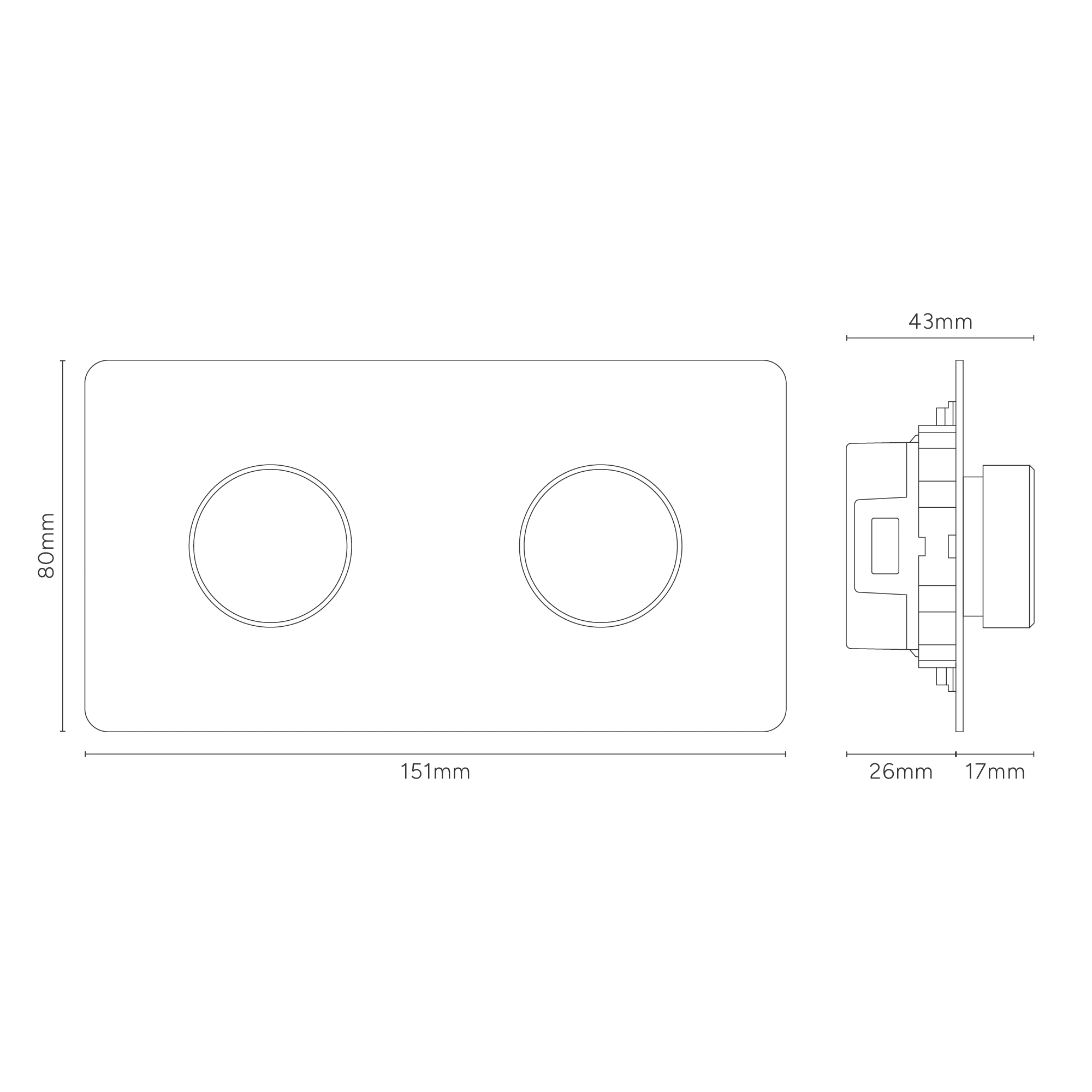 Kew Double 2x Dimmer Switch - Bronze - Image 3