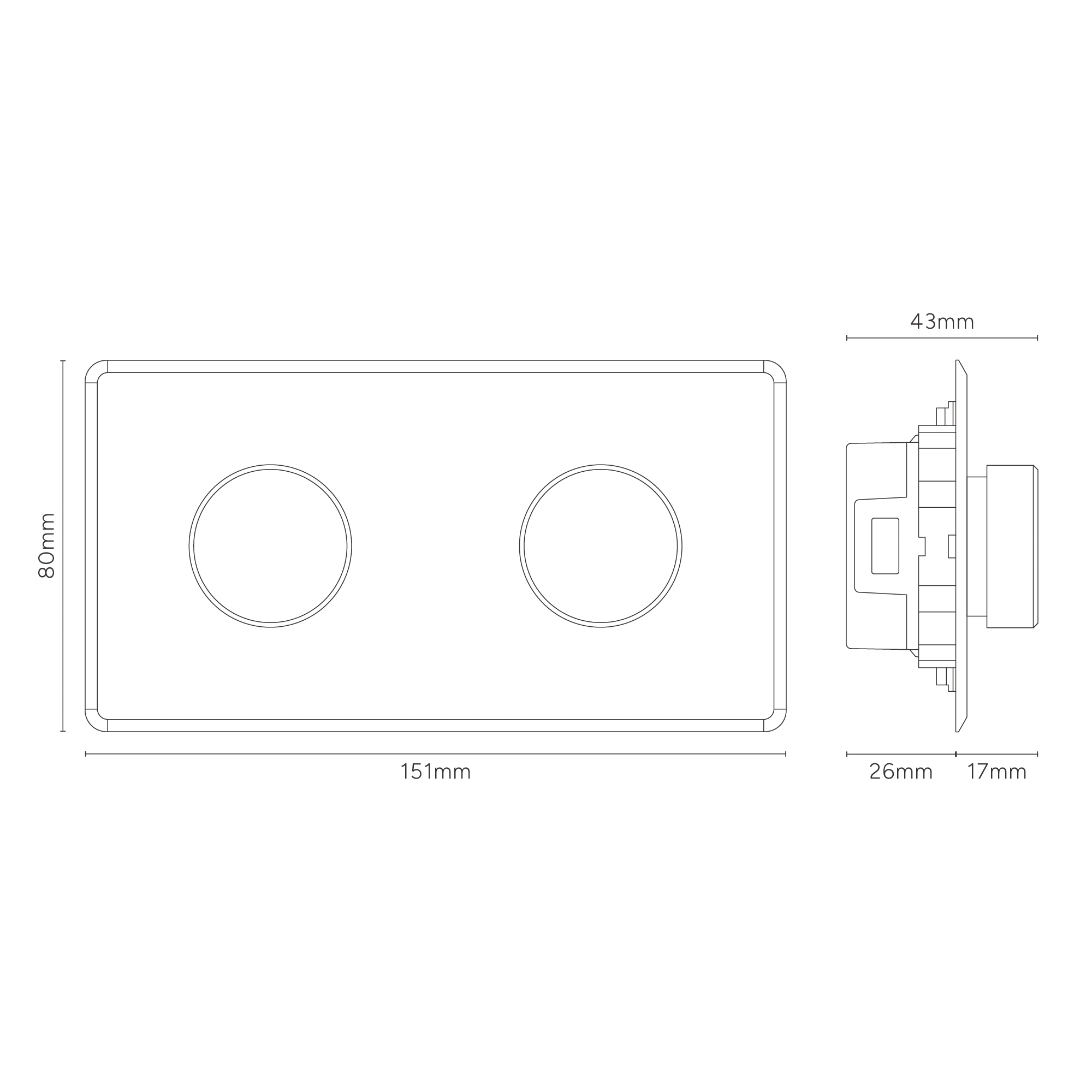 Kew Double 2x Dimmer Switch - Clear Antique Brass - Image 3