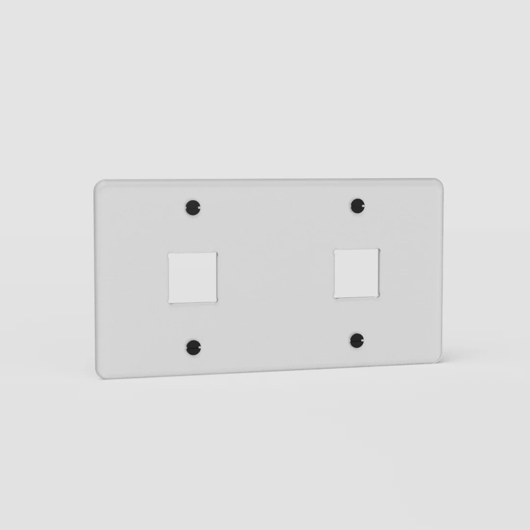 Kew Double 2x Keystone Module Plate - Clear | Black