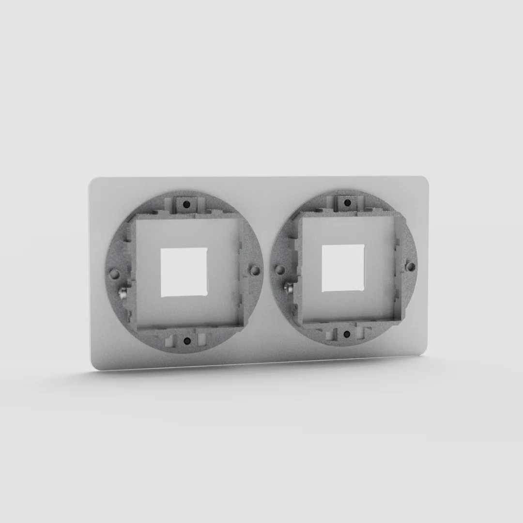 Kew Double 2x Keystone Module Plate - Clear | Black - Image 2