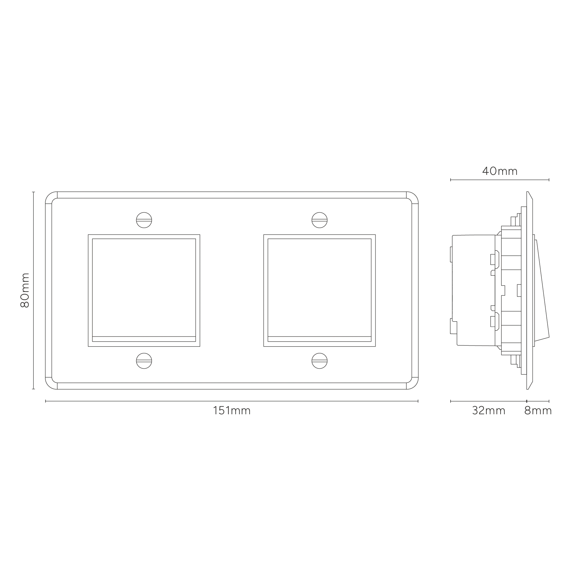 Kew Double 2x Rocker Switch - Clear Antique Brass | White - Image 3