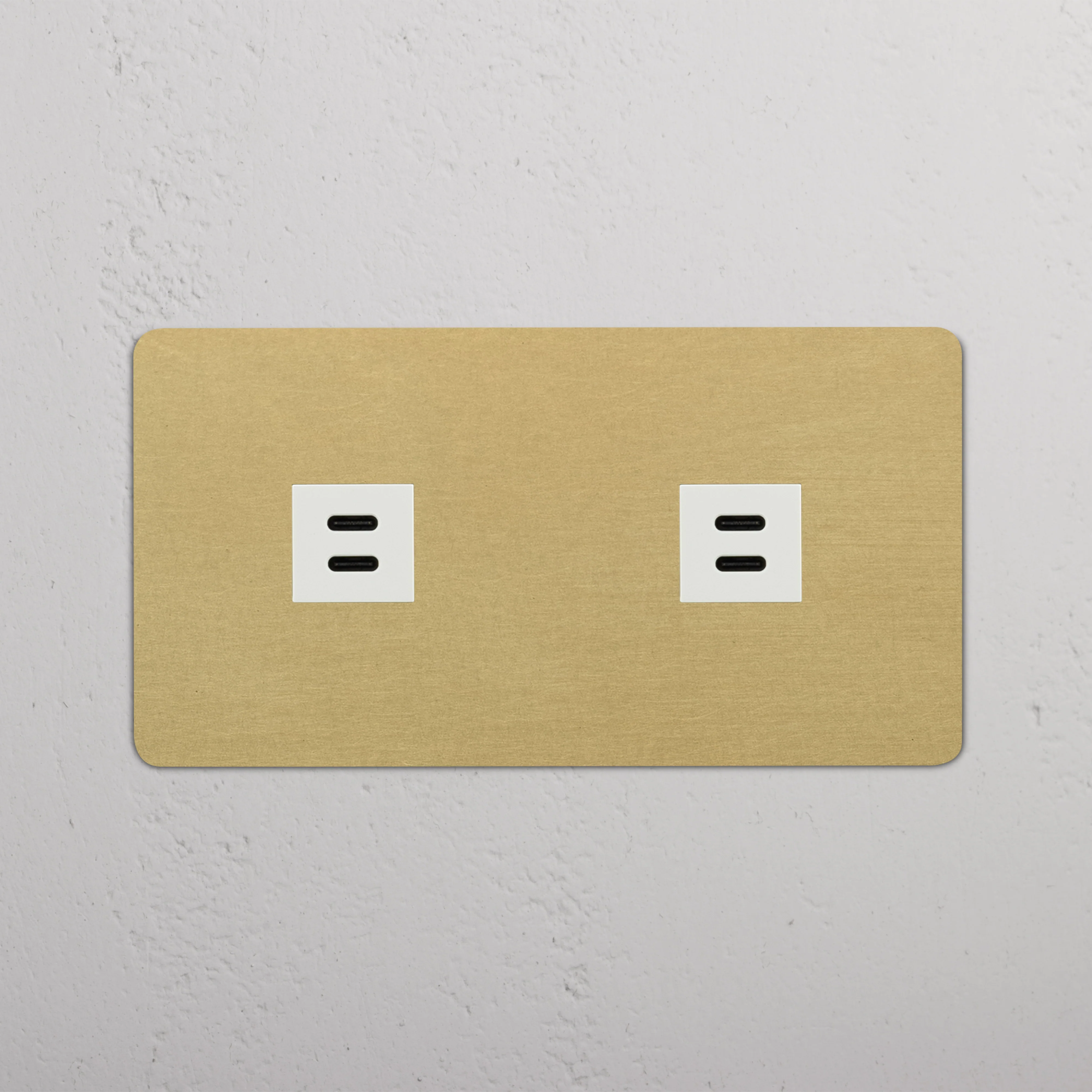 Kew Double 2x USB-C 30W Socket - Antique Brass | White - Image 2