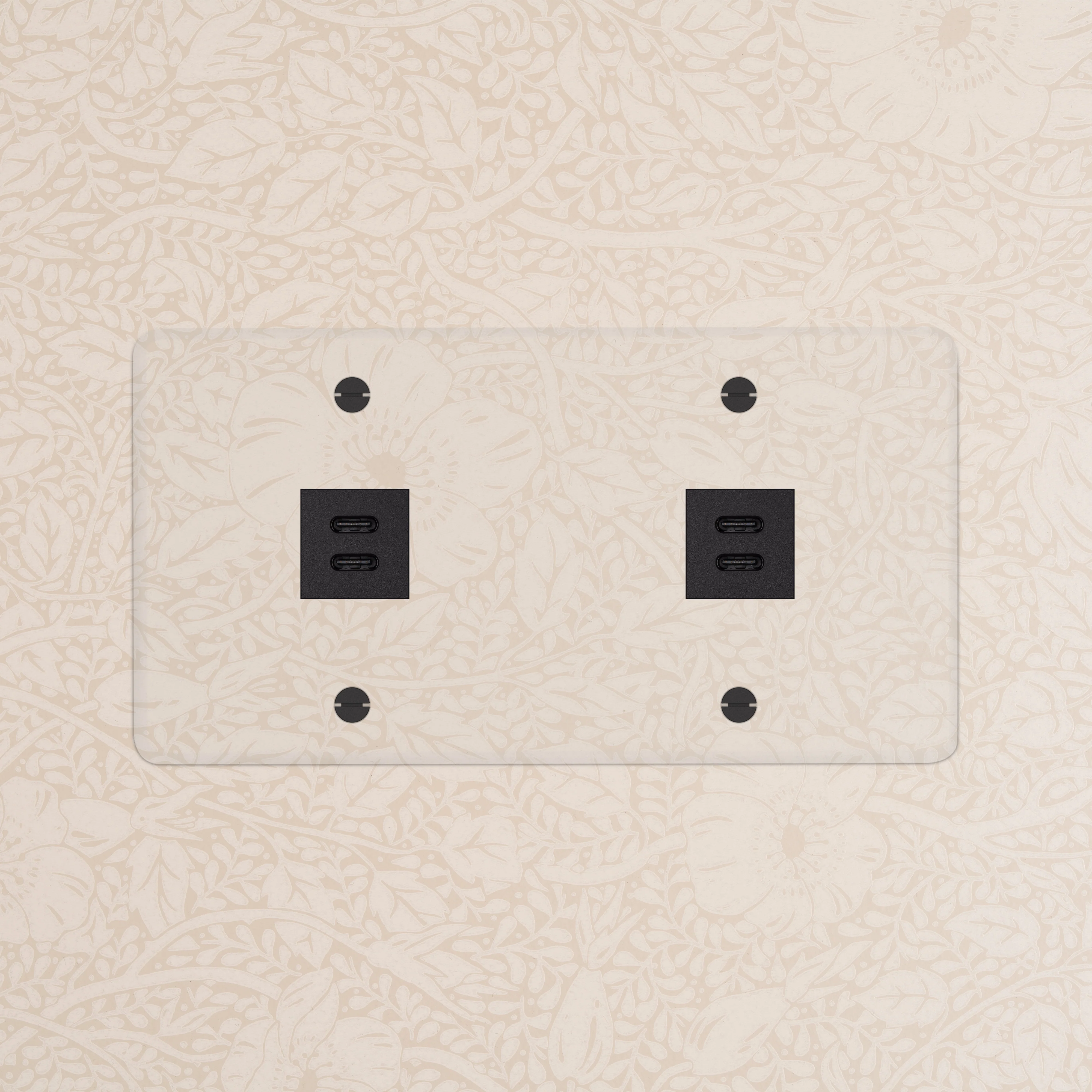 Kew Double 2x USB-C 30W Socket - Clear | Black - Image 2