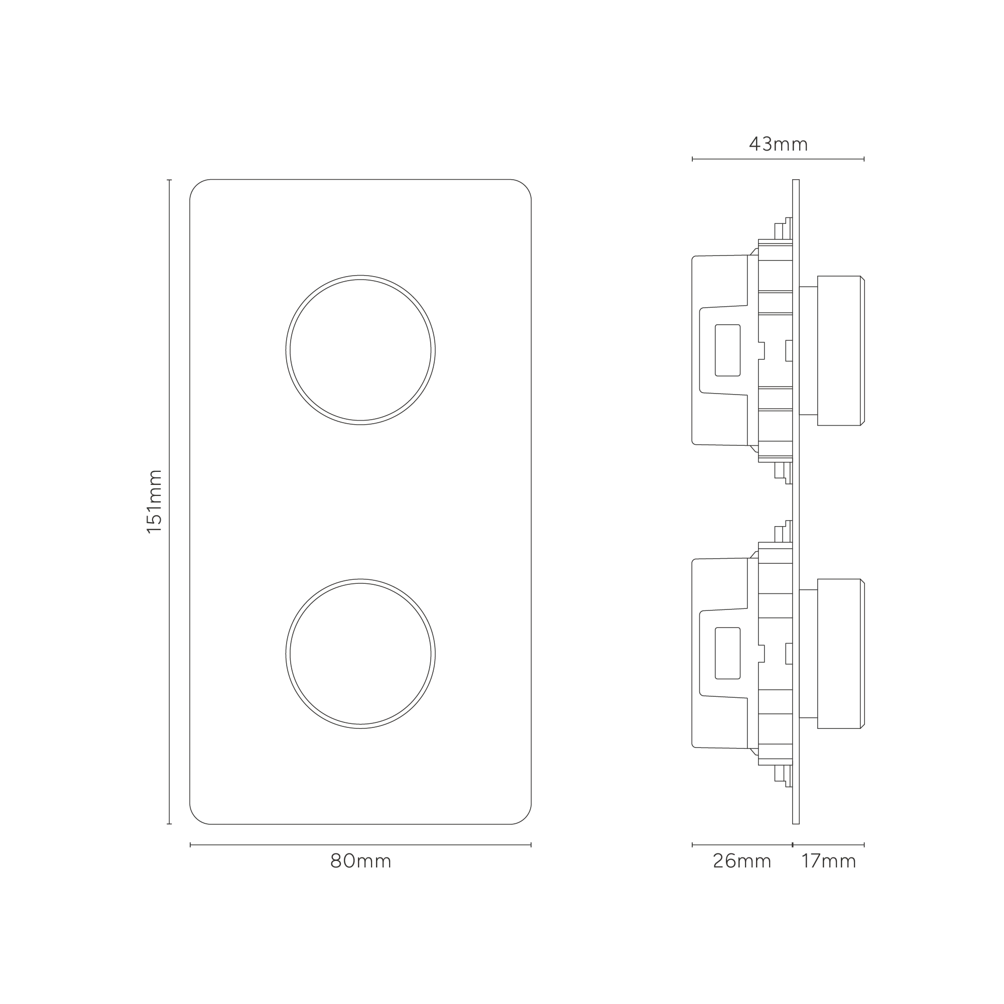 Kew Double 2x Vertical Dimmer Switch - Polished Nickel - Image 6