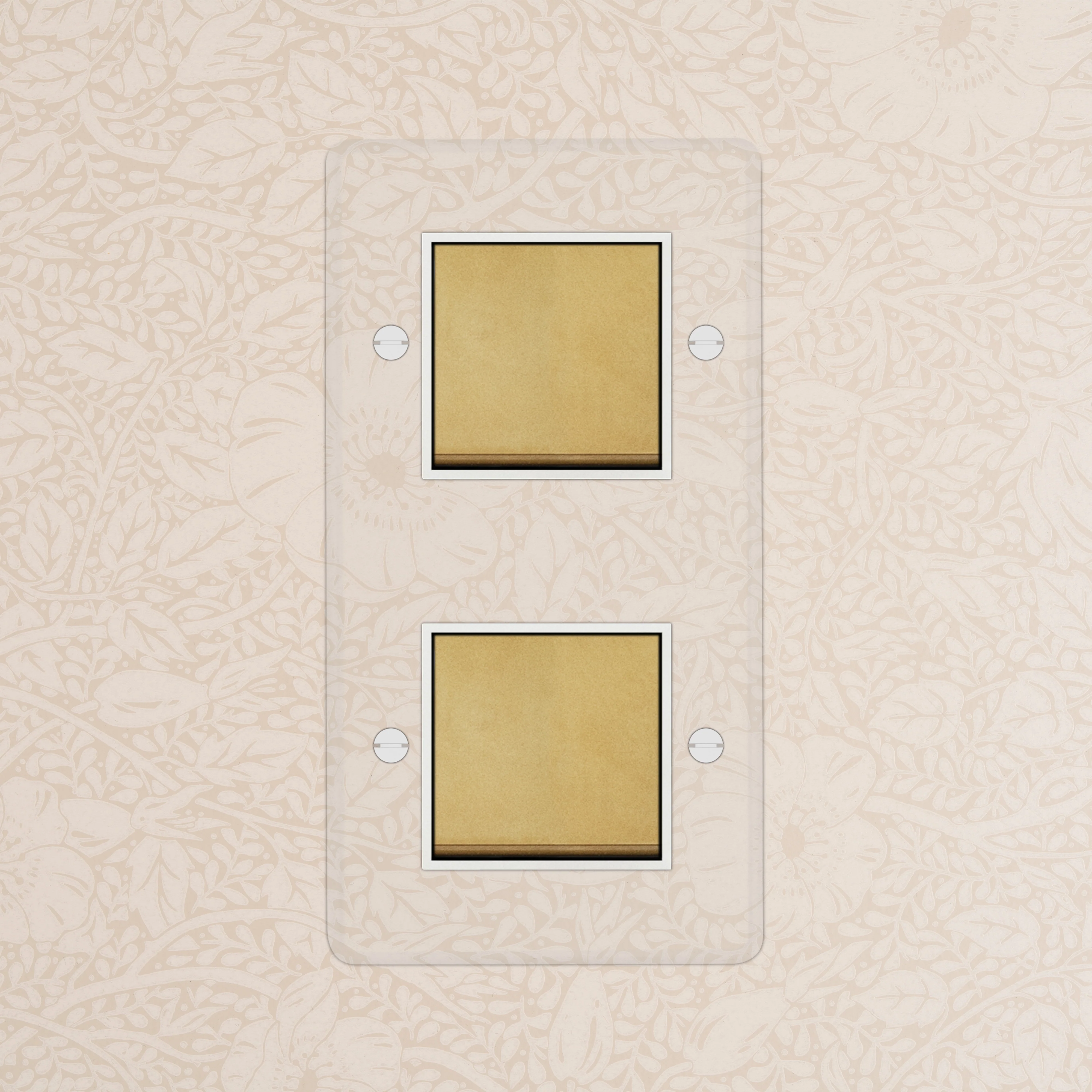 Kew Double 2x Vertical Rocker Switch - Clear Antique Brass | White - Image 2