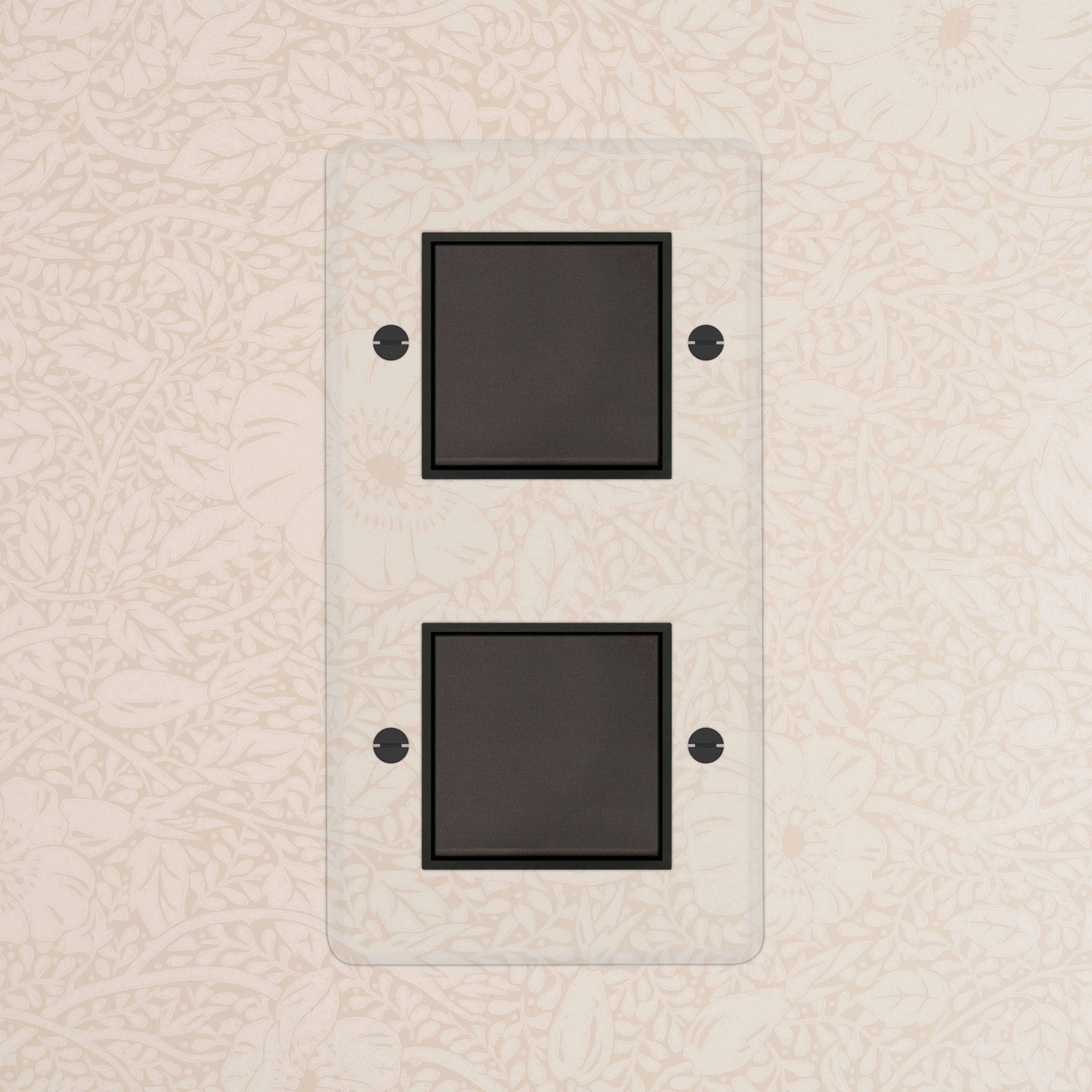 Kew Double 2x Vertical Rocker Switch - Clear Bronze | Black - Image 2
