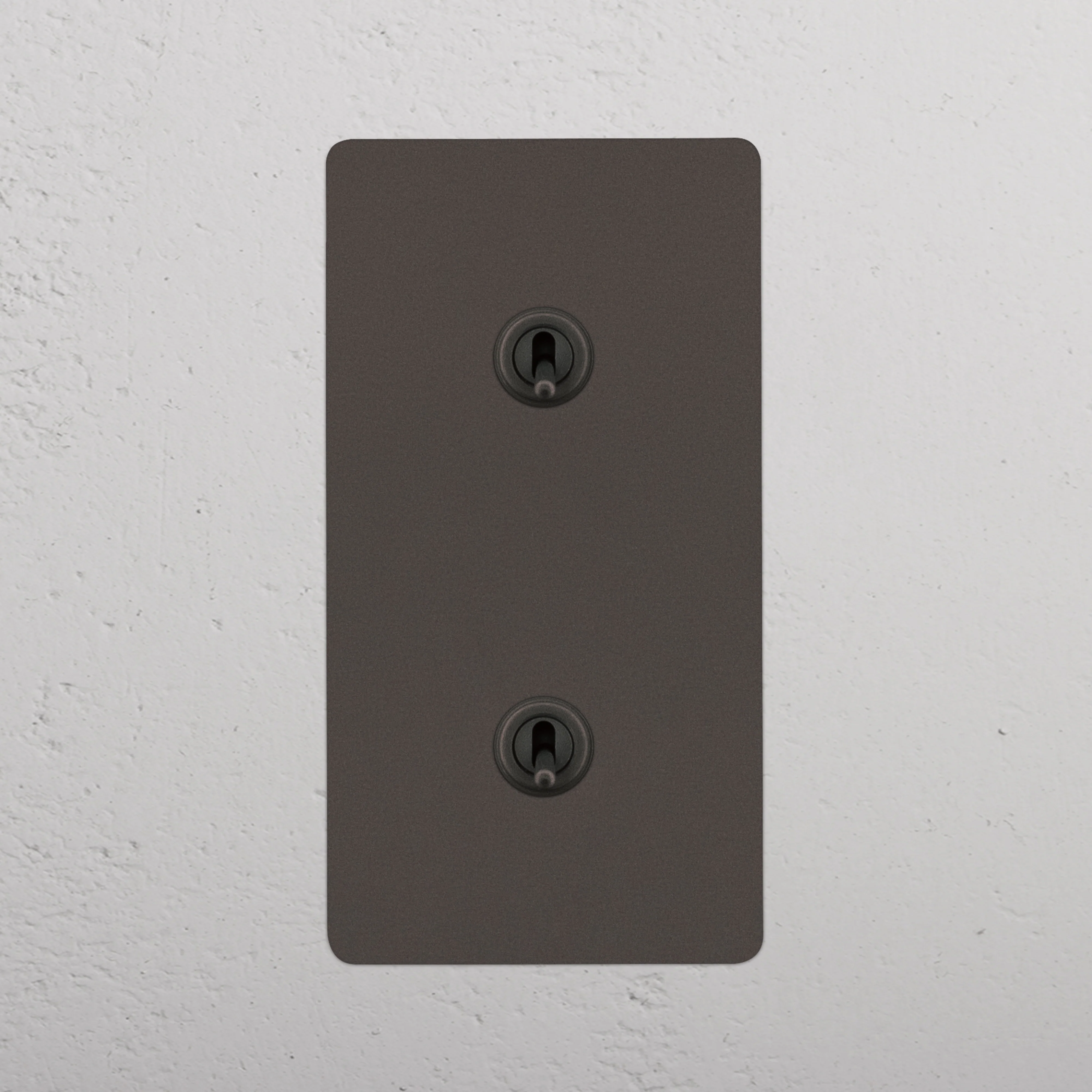 Kew Double 2x Vertical Toggle Switch - Bronze - Image 2