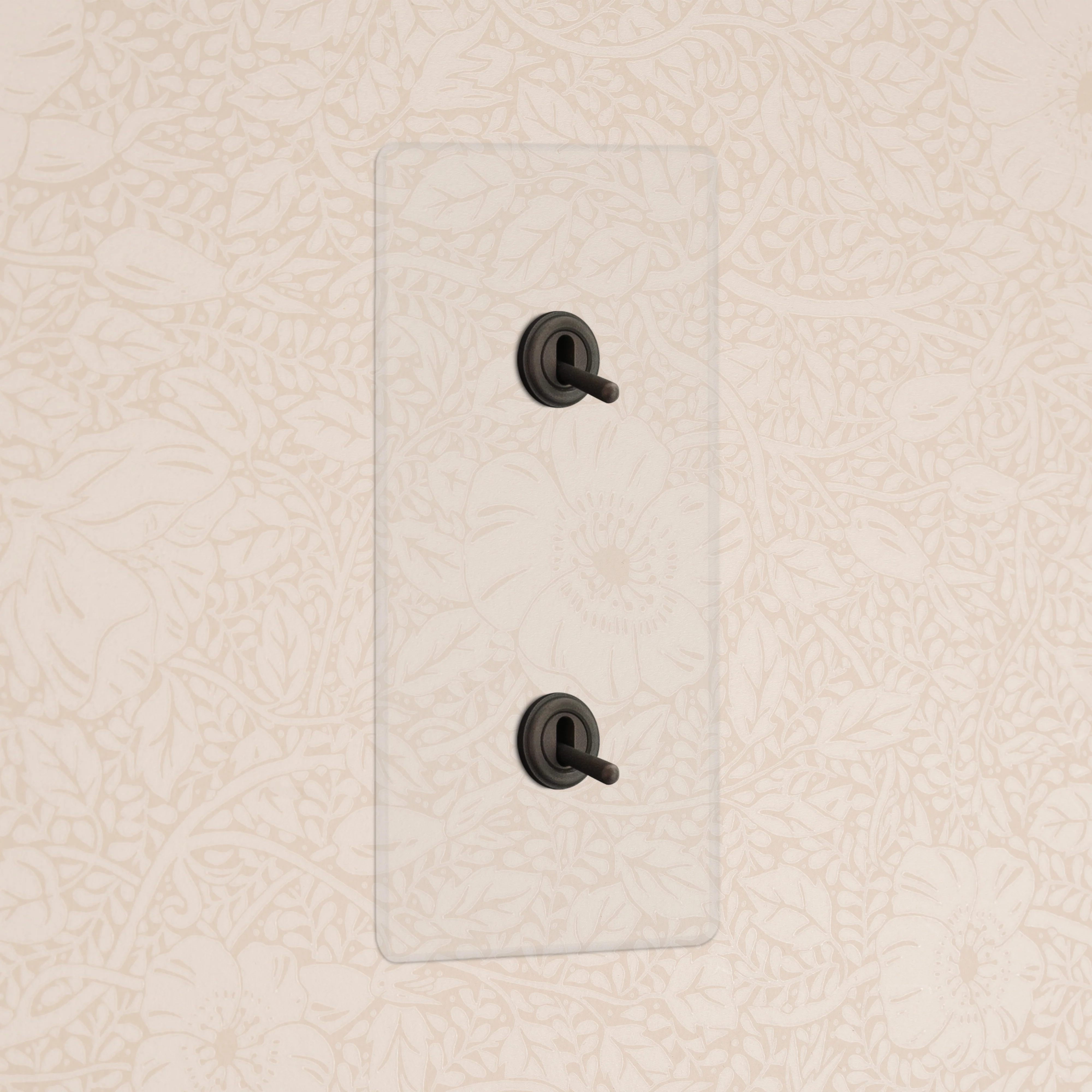 Kew Double 2x Vertical Toggle Switch - Clear Bronze