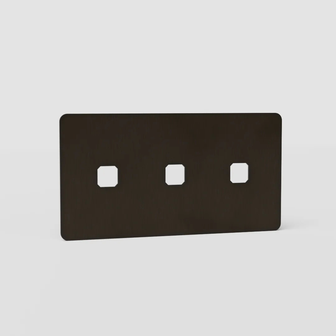 Kew Double 3x Switch Plate - Bronze