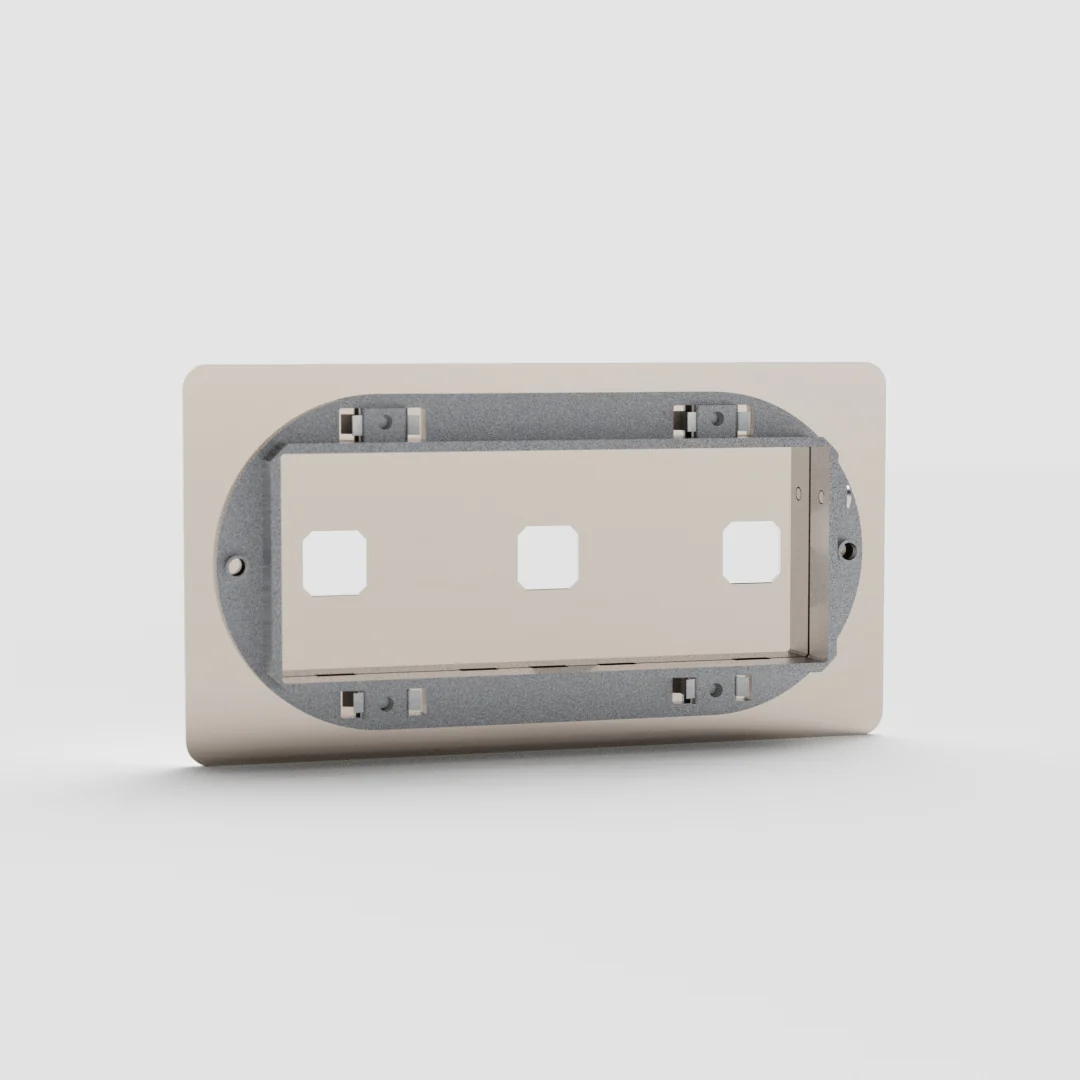 Kew Double 3x Switch Plate - Polished Nickel - Image 2