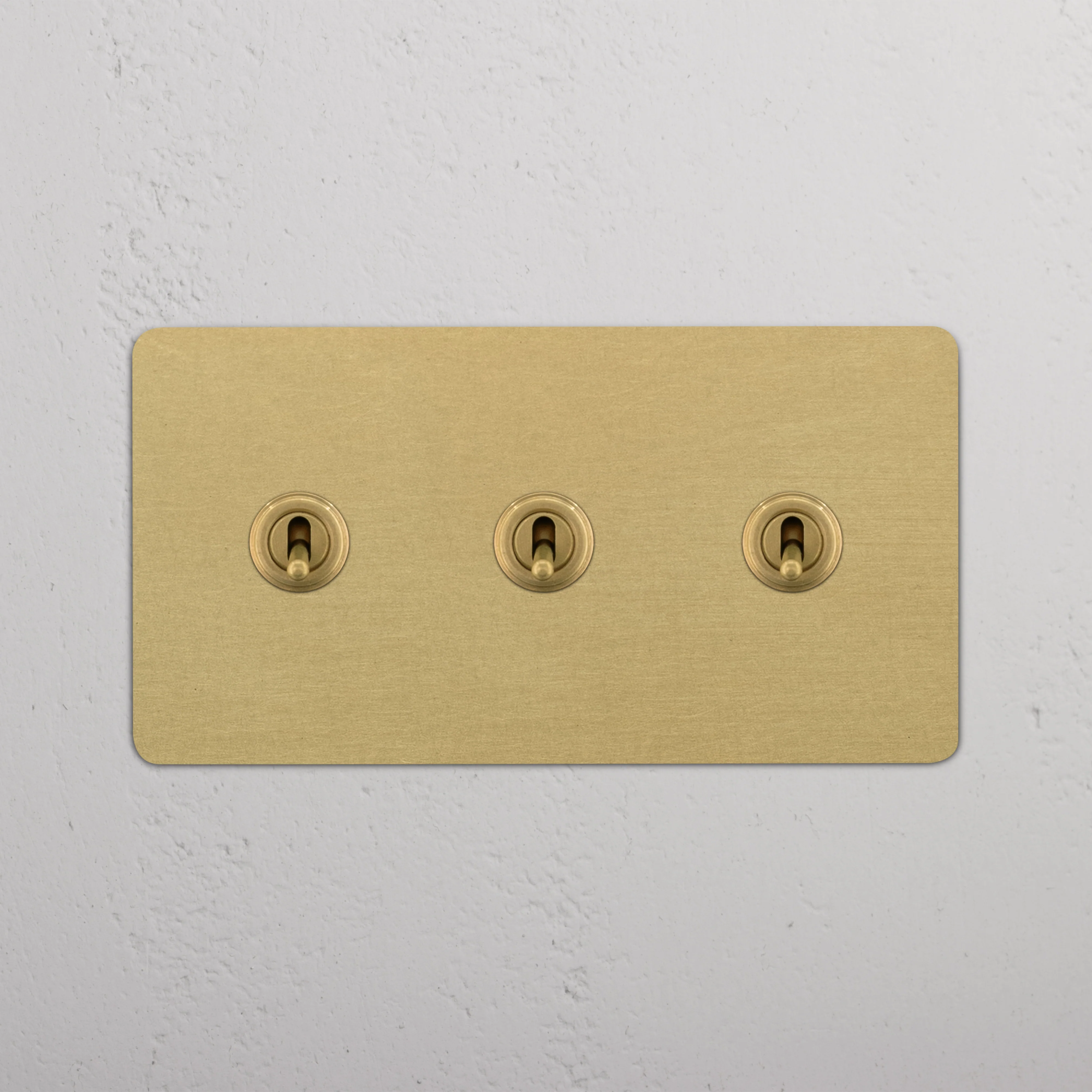 Kew Double 3x Toggle Switch - Antique Brass - Image 2