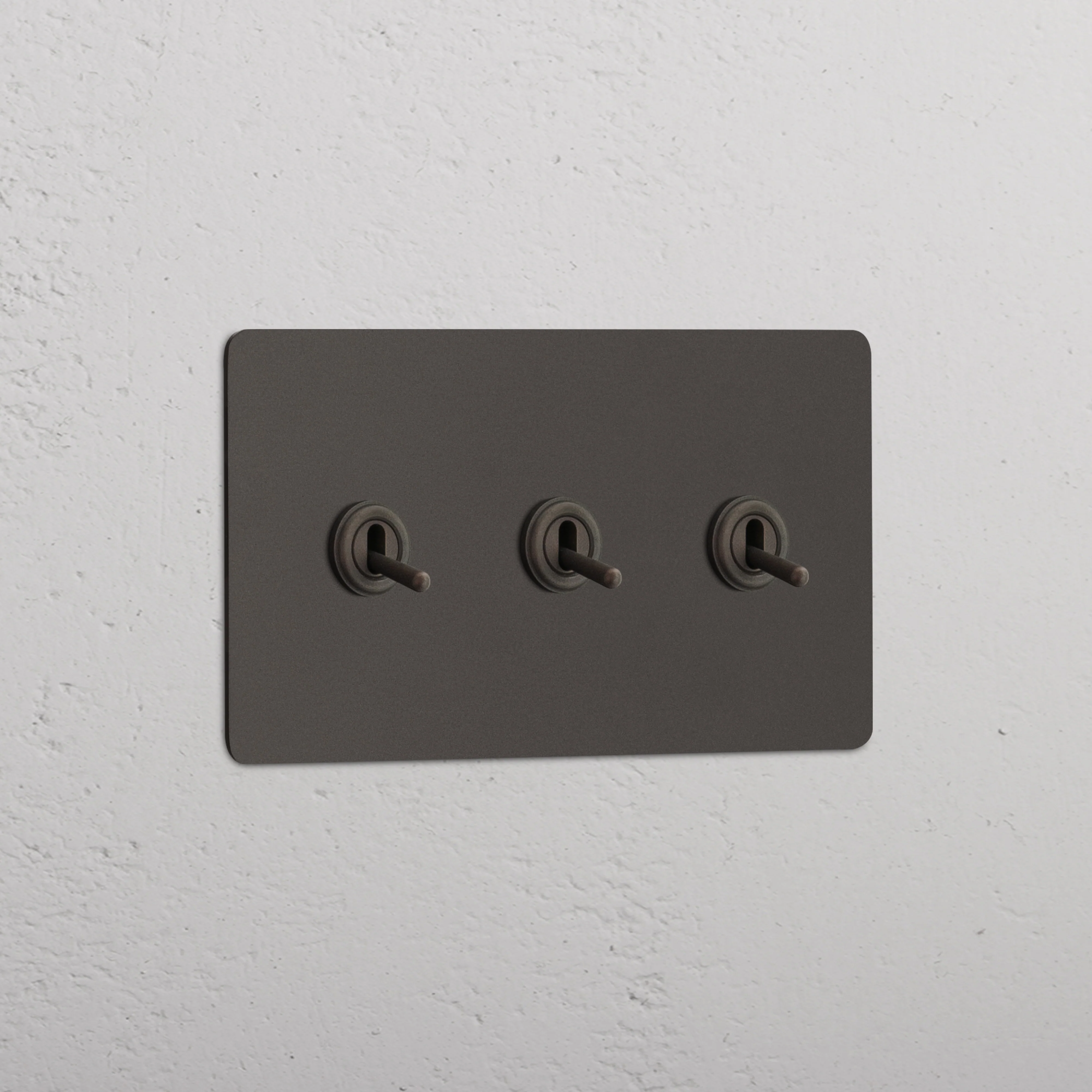 Kew Double 3x Toggle Switch - Bronze